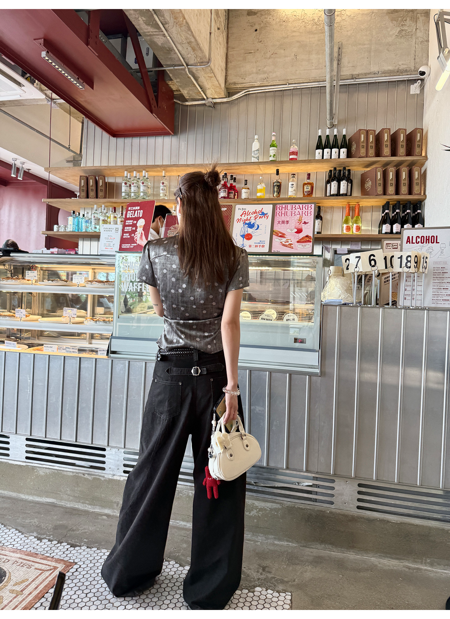 LelyMooch ドット柄サテンブラウス  LEM213