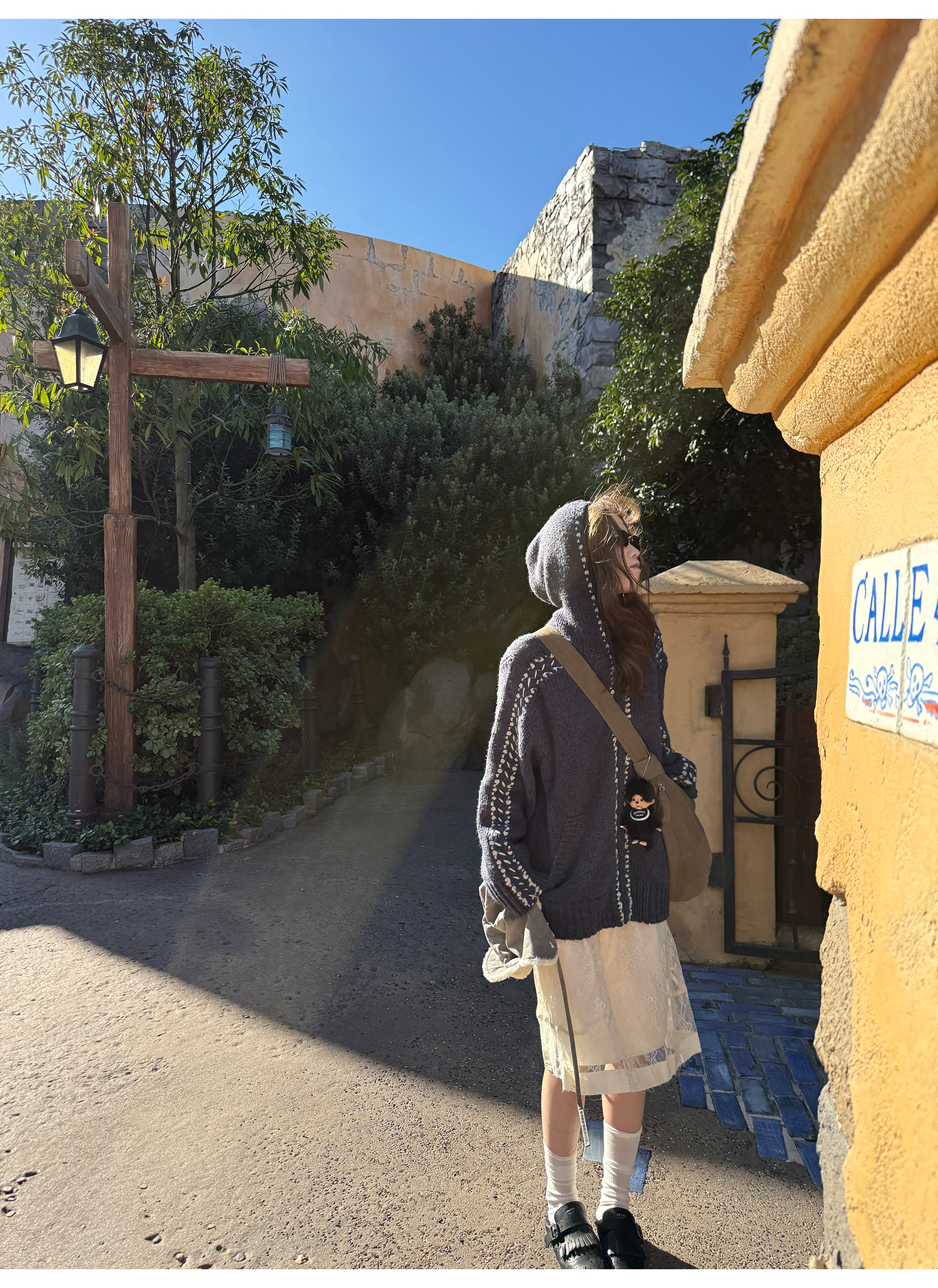 LelyMooch ケーブル編み×バイカラーフーディ  LEM246