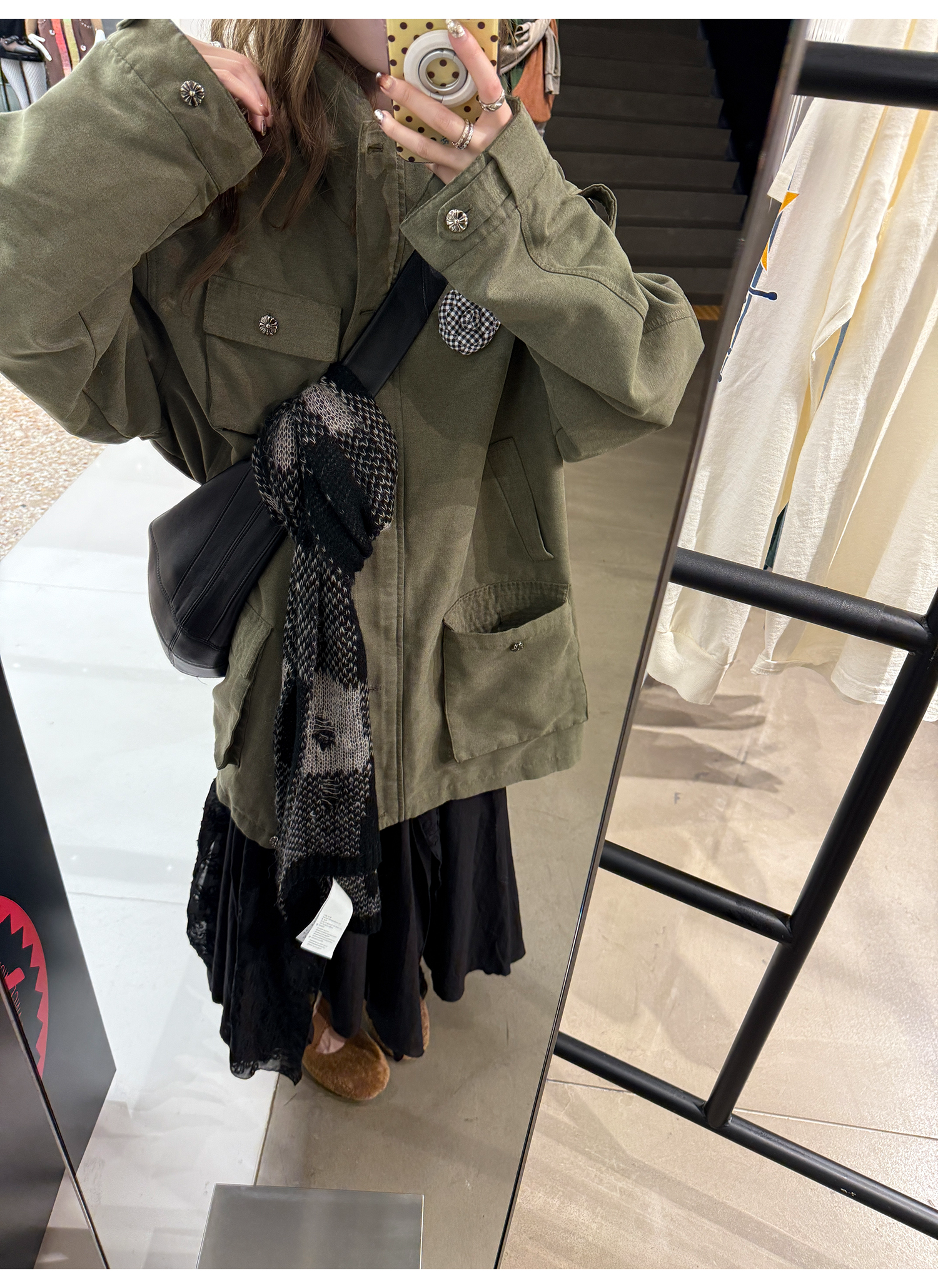 LelyMooch ヴィンテージ風クロスボタンワークジャケット  LEM262