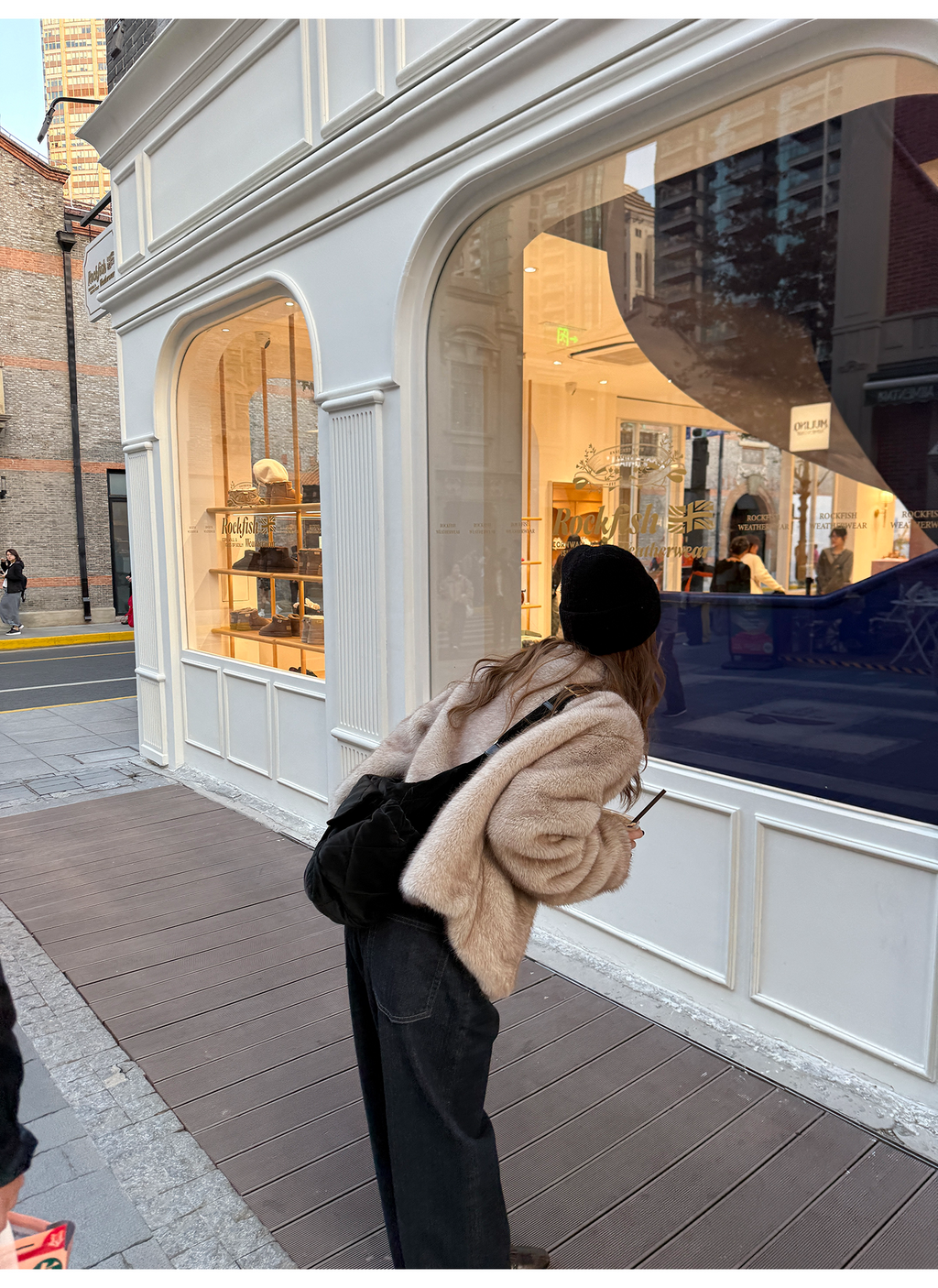 LelyMooch ふわふわエコファーコート｜オートミール  LEM268