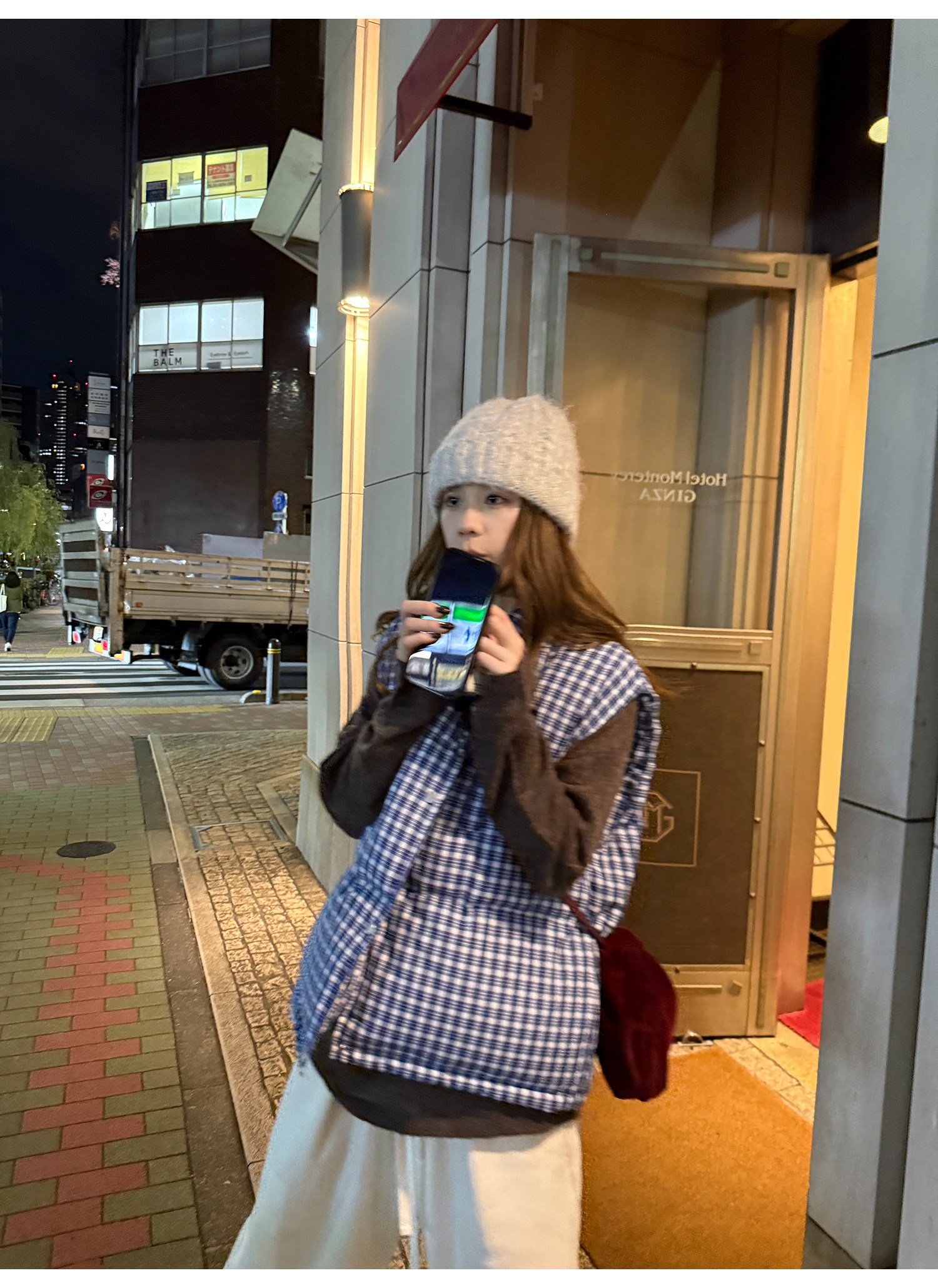 LelyMooch ギンガムチェック スタンドカラー ダウンベスト  LEM291