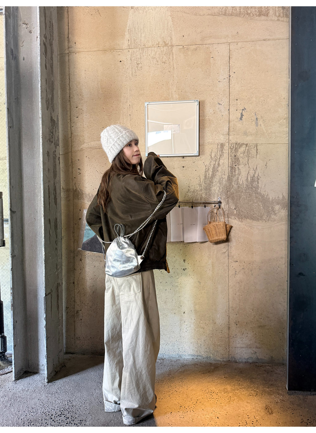 LelyMooch ウォッシュ加工×スタッズワイドパンツ　LEM243