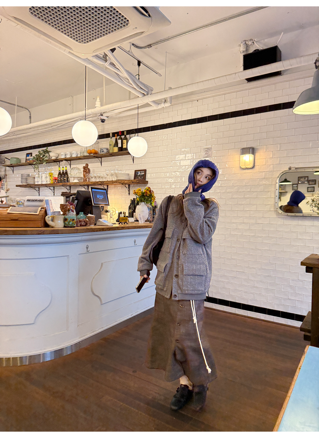 LelyMooch ヴィンテージ絞り編みニットジャケット　LEM263