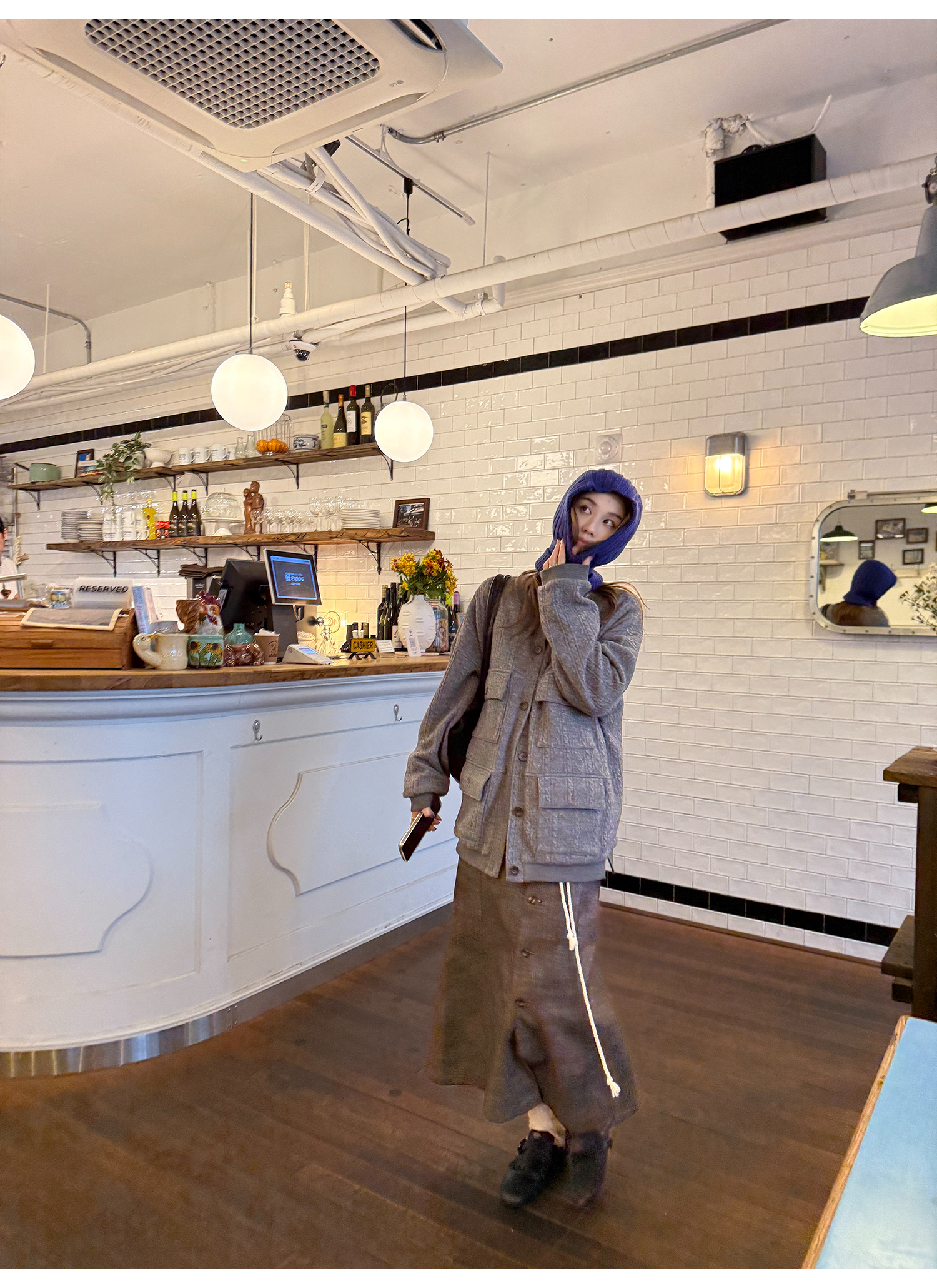 LelyMooch ヴィンテージ絞り編みニットジャケット　LEM263