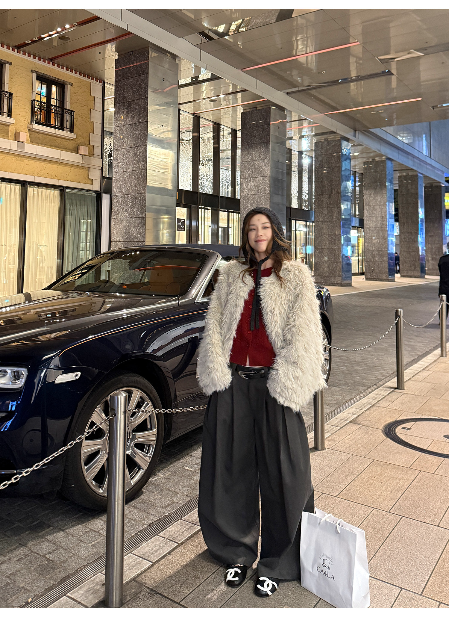 LelyMooch ロングパイル ノーカラー エコファー  LEM284