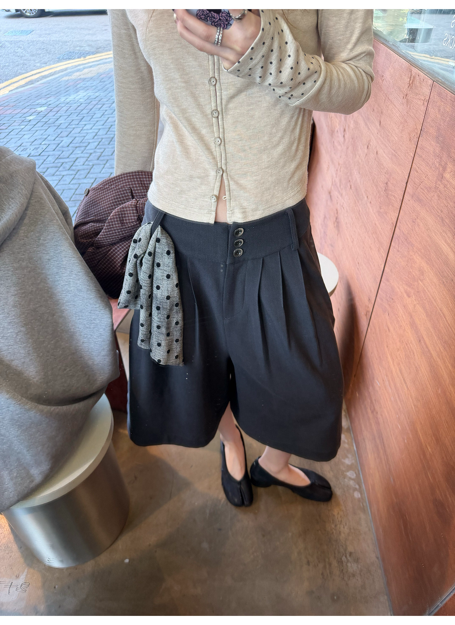 LelyMooch タックワイドパンツ スカート見え  LEM322