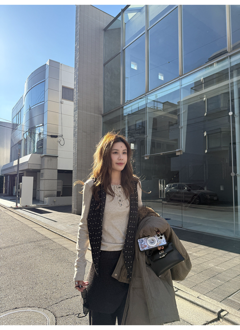 LelyMooch リブ調 ウール風 ヘンリーネックトップス  LEM290