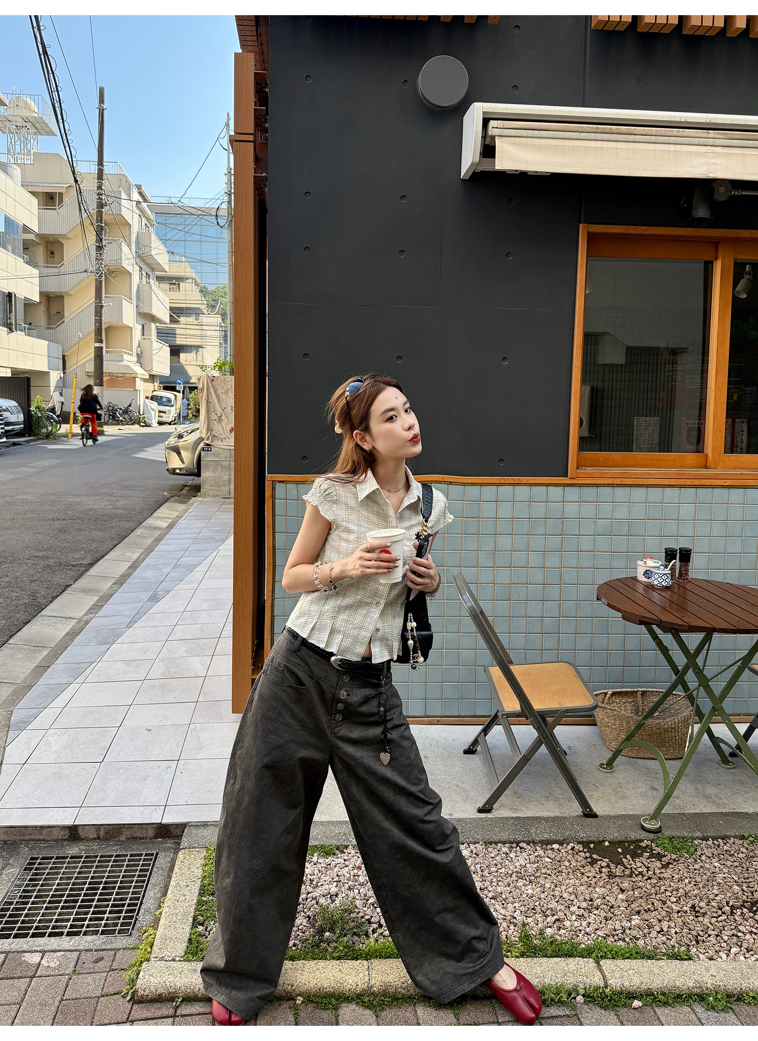 LelyMooch Camicia corta a maniche con volant LEM181