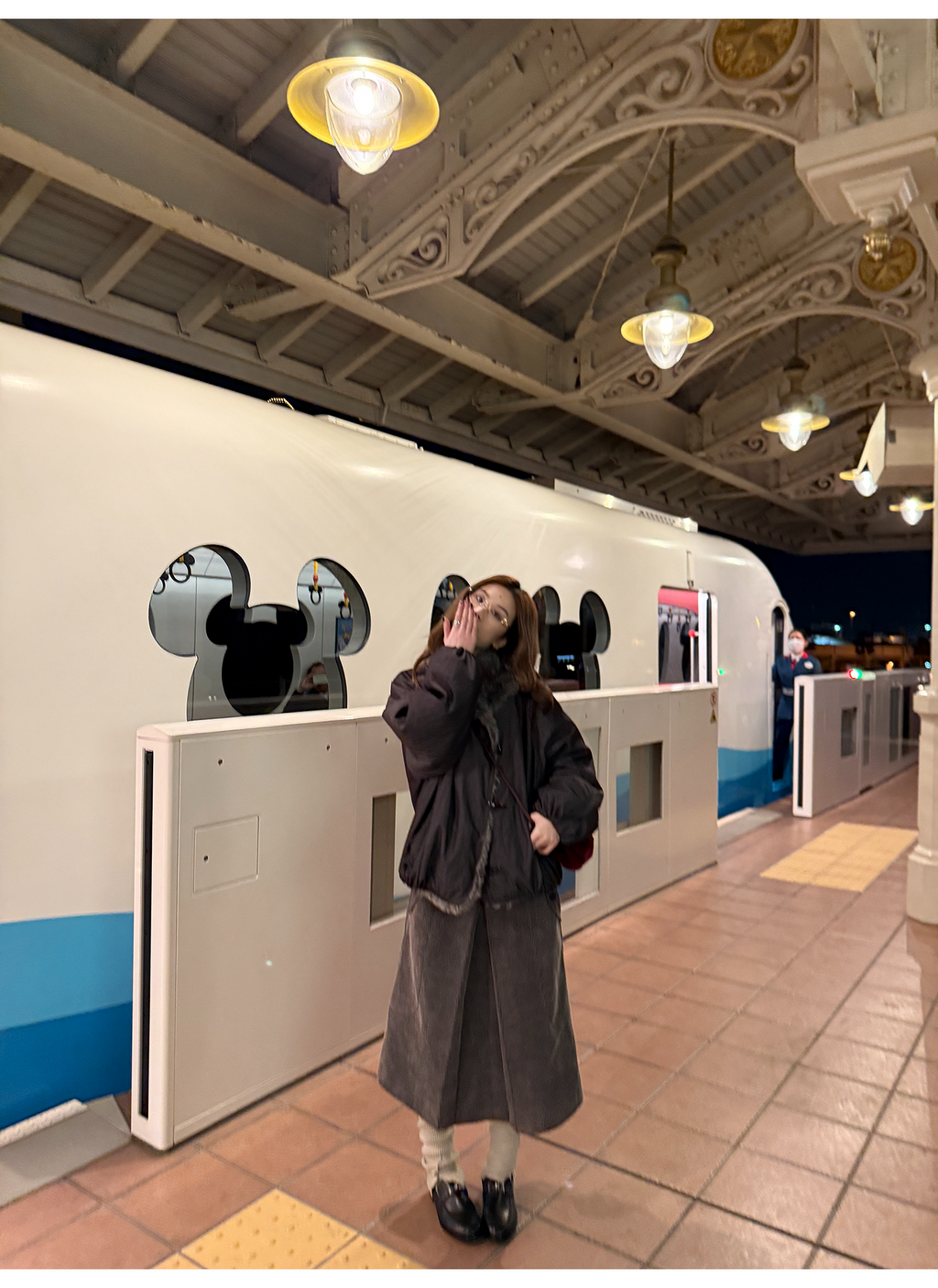 LelyMooch 光沢バイカラーブルゾン｜ボア切替×トグルボタン  LEM280