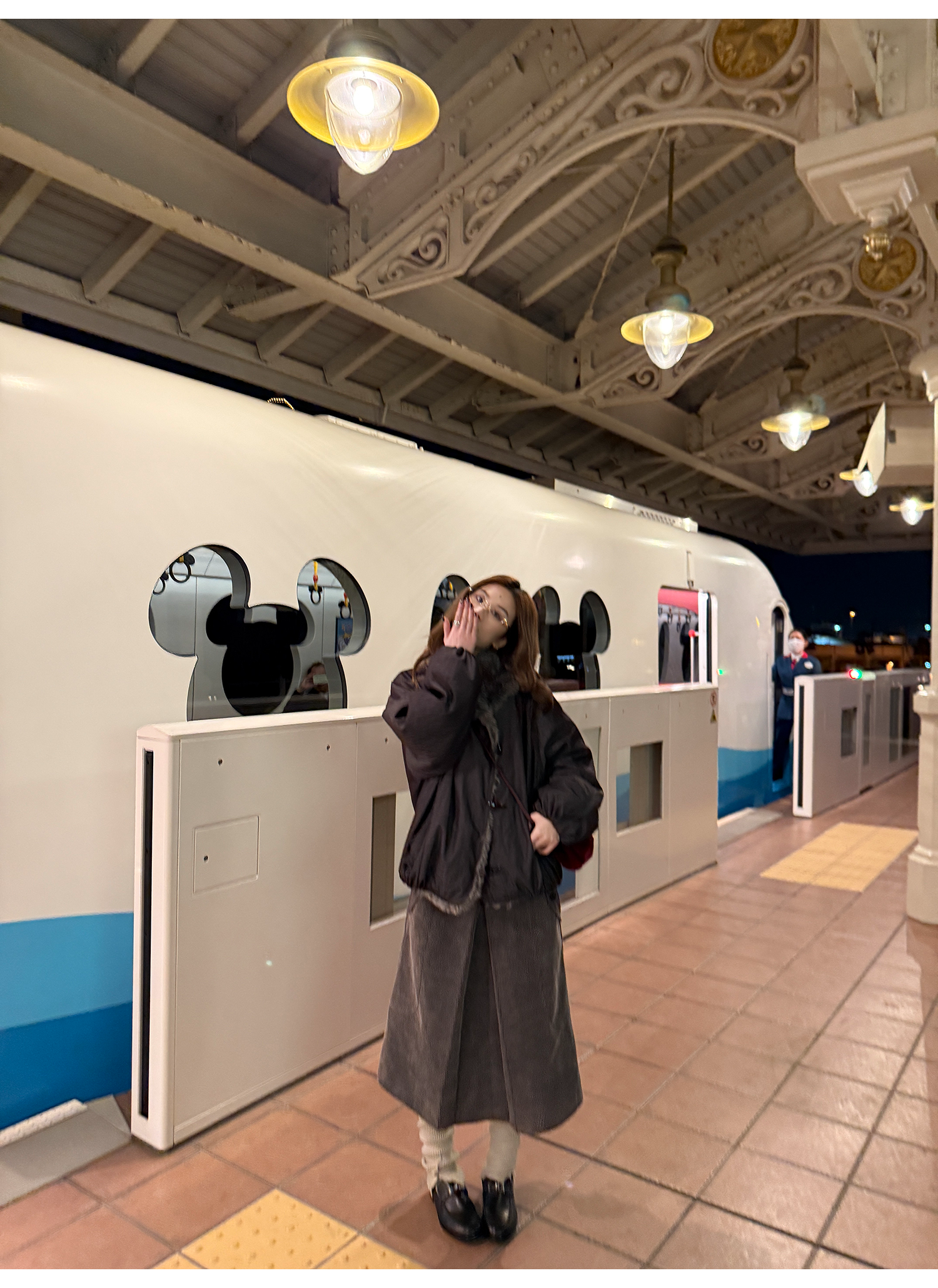 LelyMooch 光沢バイカラーブルゾン｜ボア切替×トグルボタン  LEM280