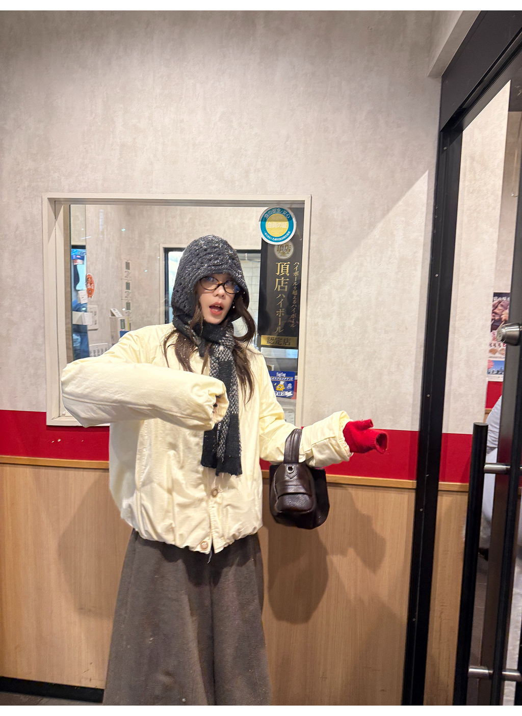 LelyMooch マフラー付き 中綿ブルゾン  LEM306