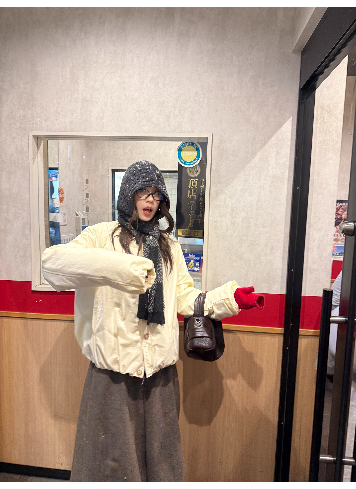 LelyMooch マフラー付き 中綿ブルゾン  LEM306