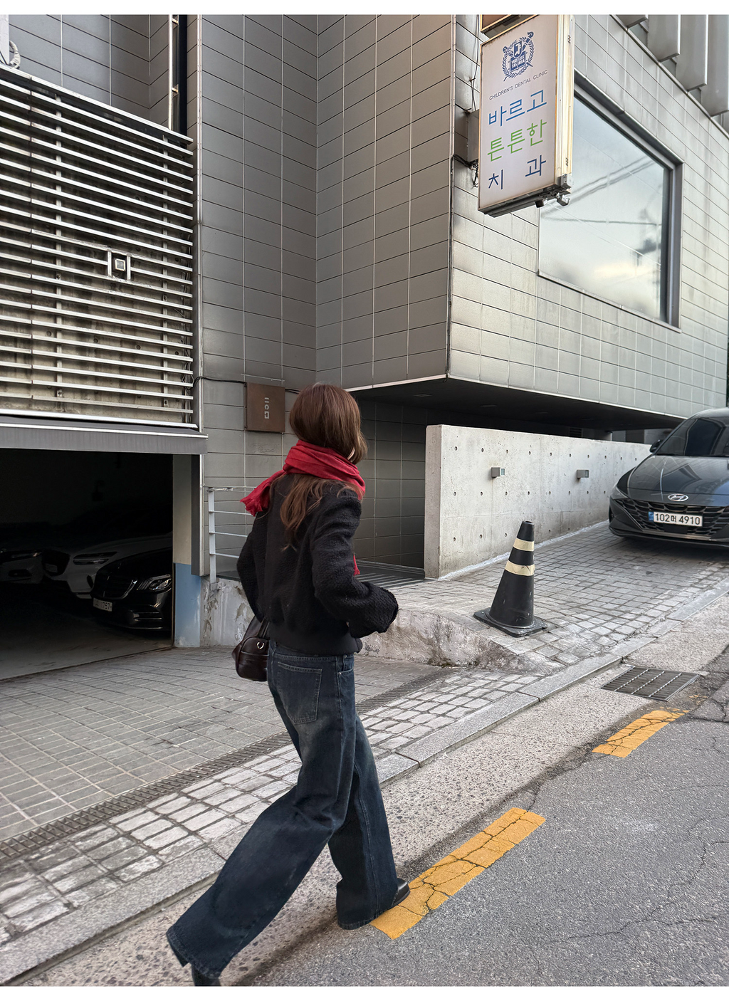 LelyMooch 色落ち加工 ストレートデニムパンツ　LEM304