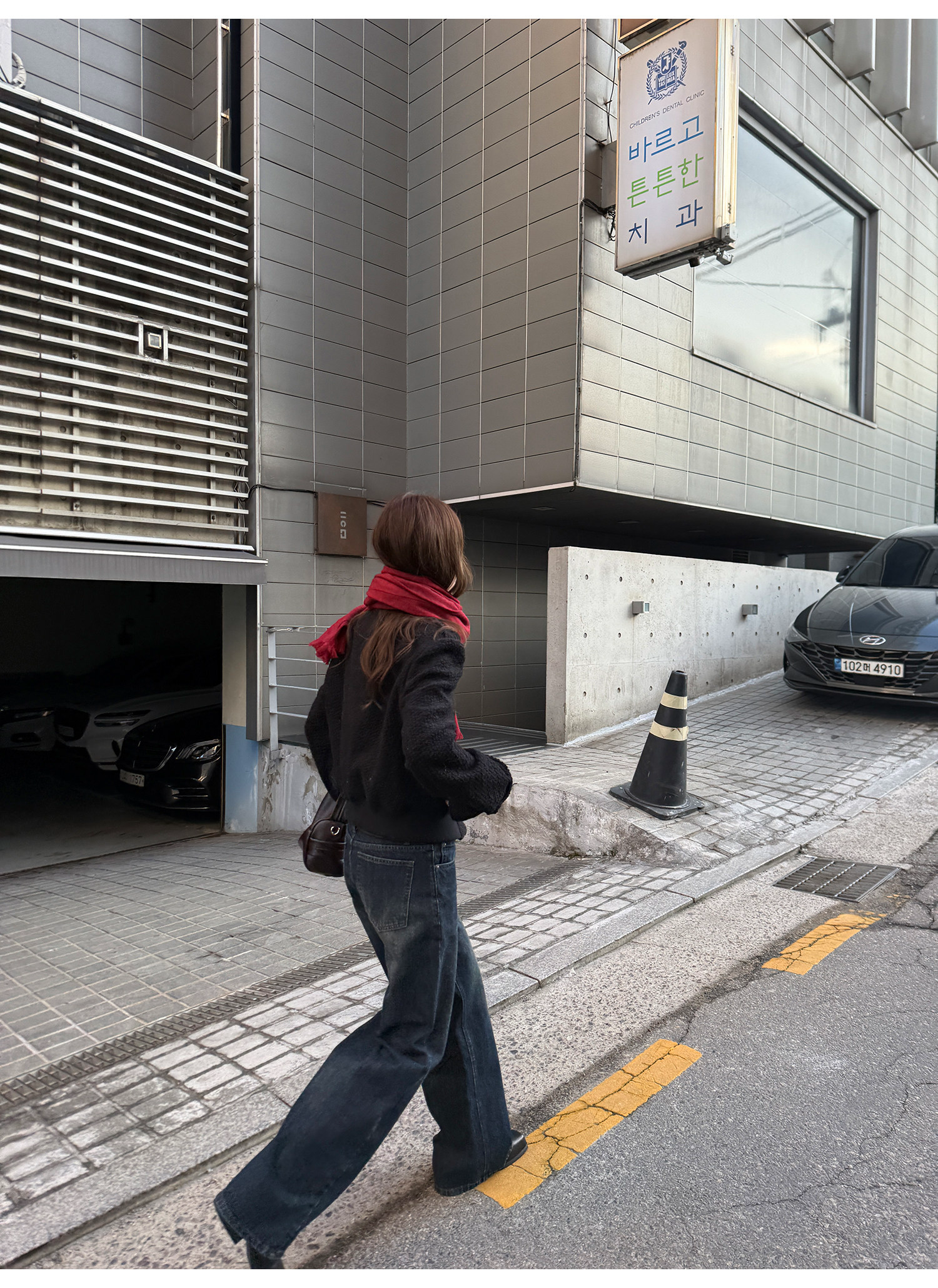 LelyMooch 色落ち加工 ストレートデニムパンツ　LEM304