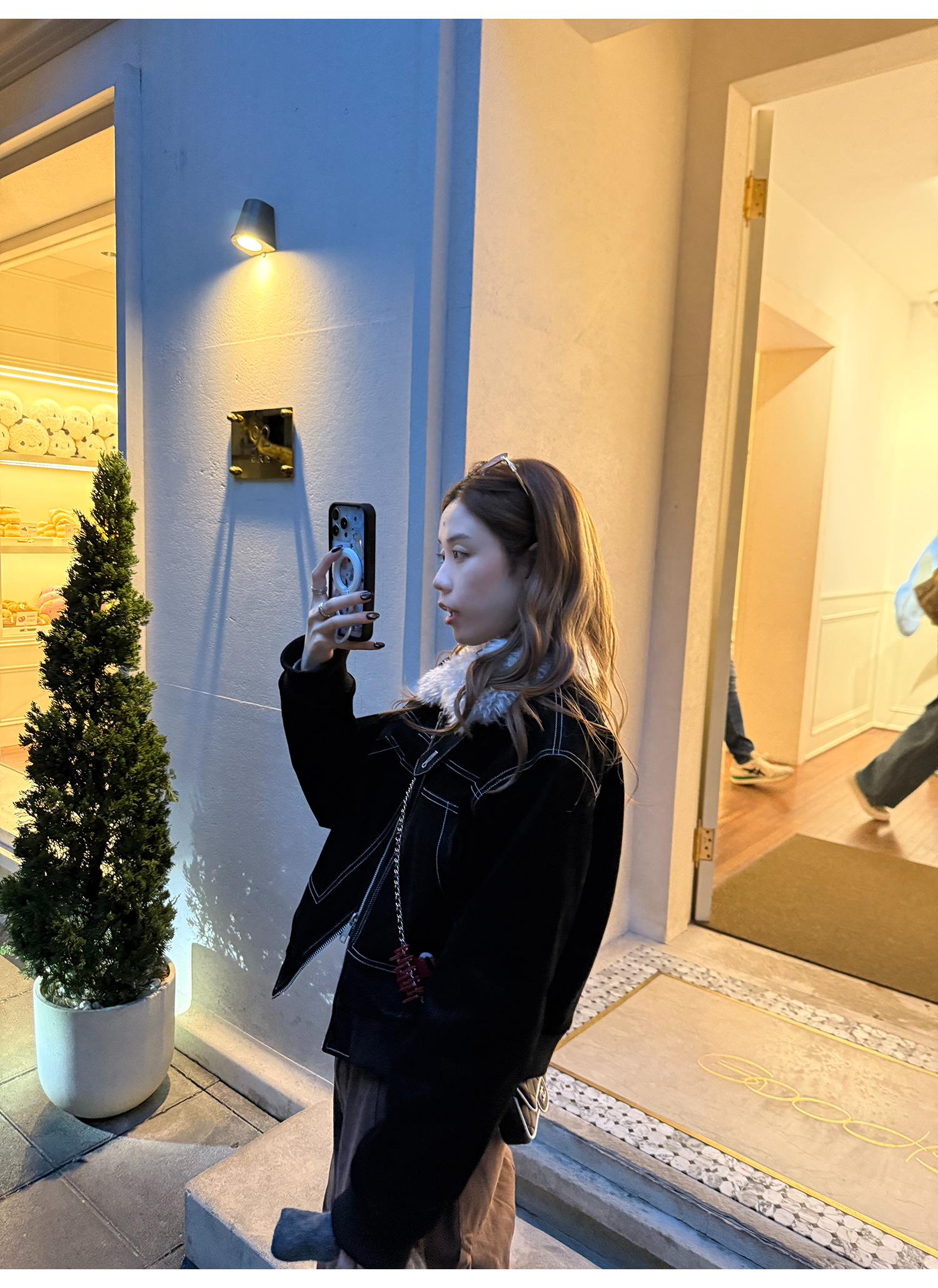 LelyMooch ステッチライン ファージャケット  LEM274