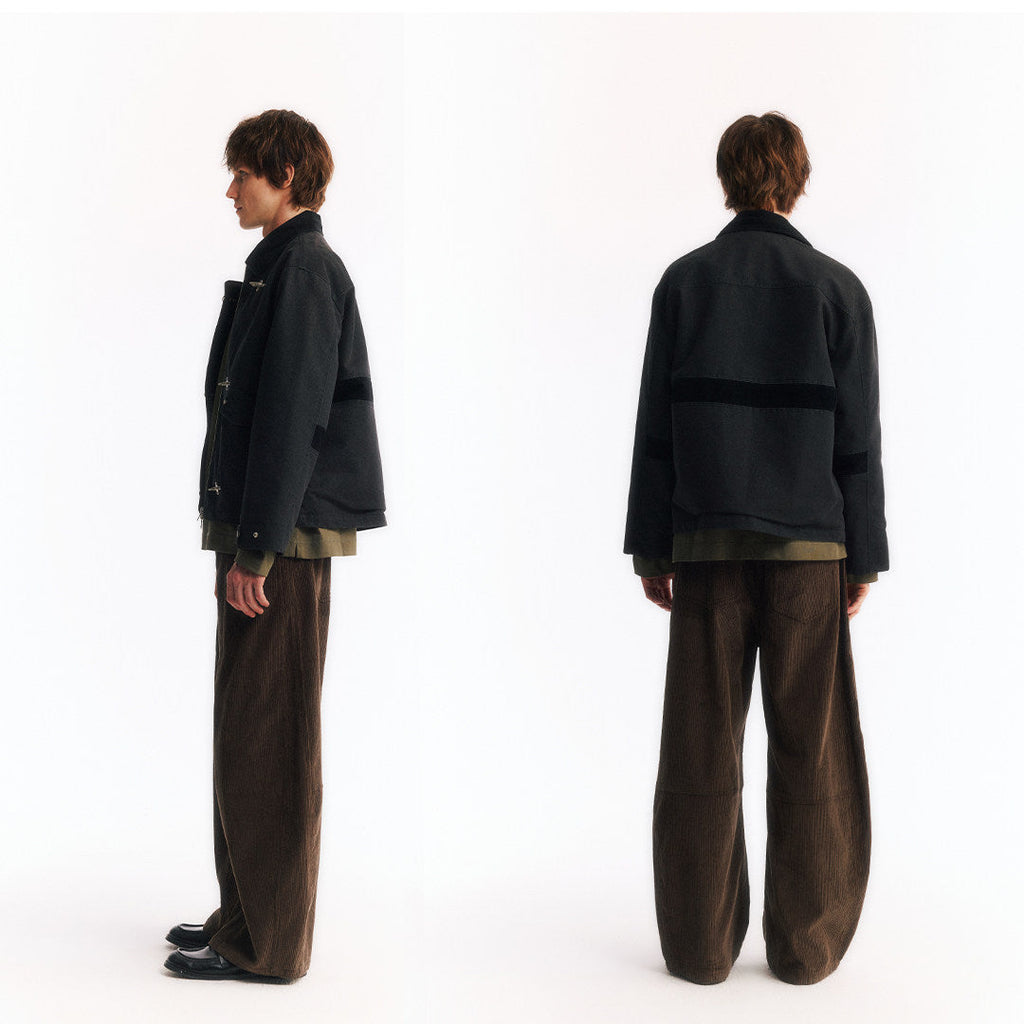 2WAYカラー フライトバックルコーデュロイショートジャケット  LOM045