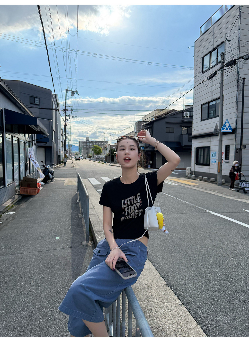 LelyMooch スレートブルー カーゴハーフパンツ  LEM382