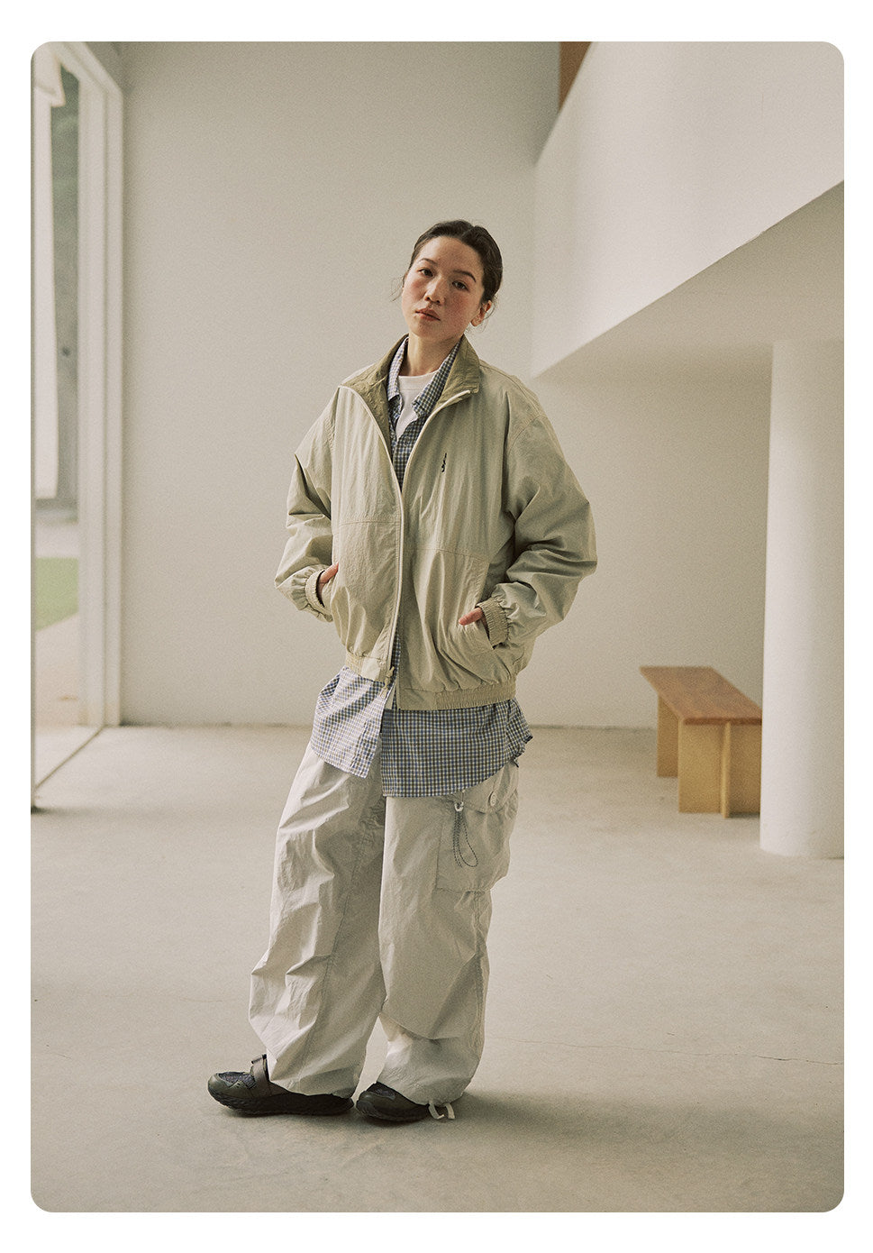 防風×配色リバーシブル仕様 立ち襟スポーツジャケット  LOM032