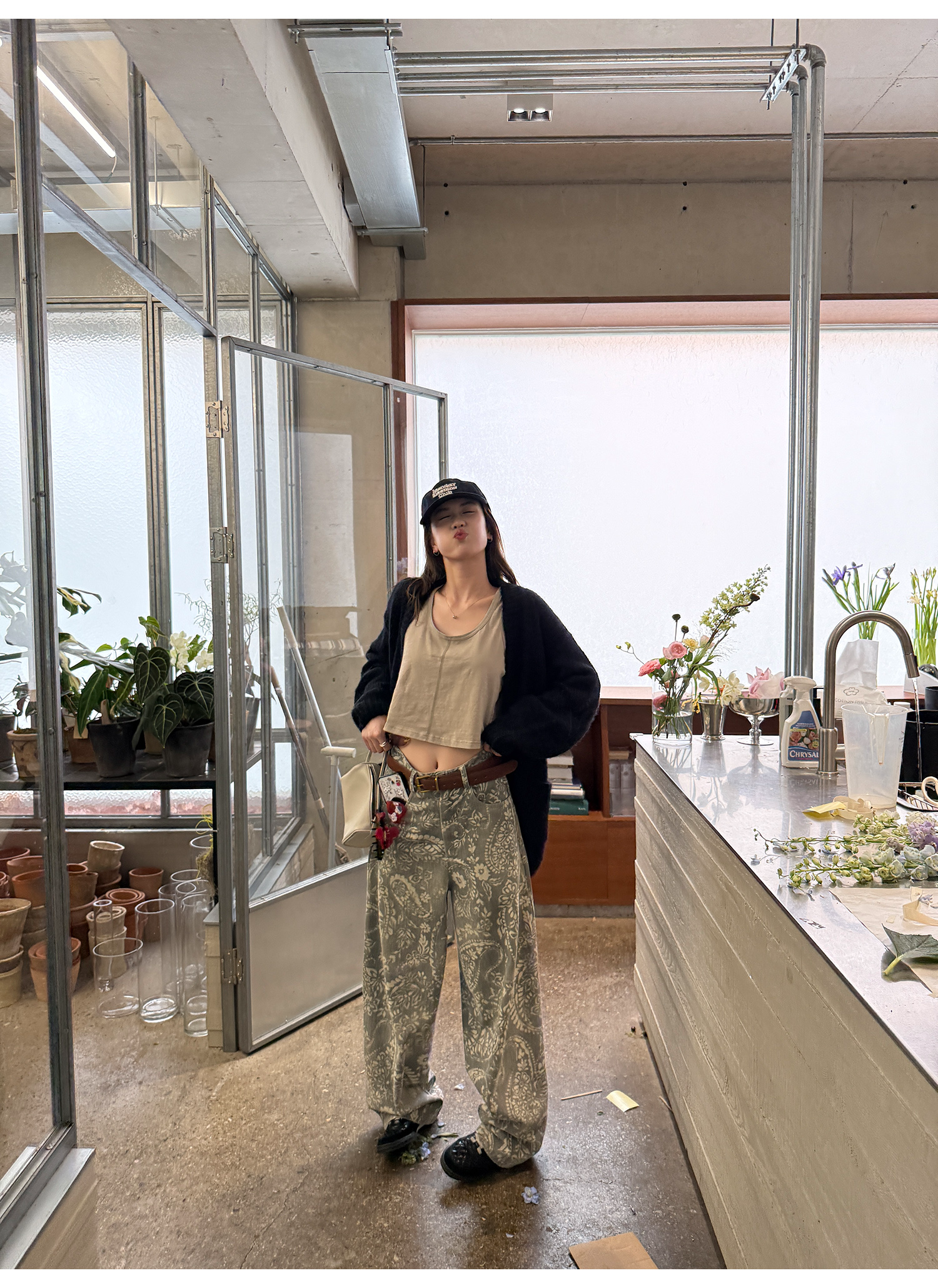 LelyMooch ペイズリー柄 ワイドパンツ  LEM221