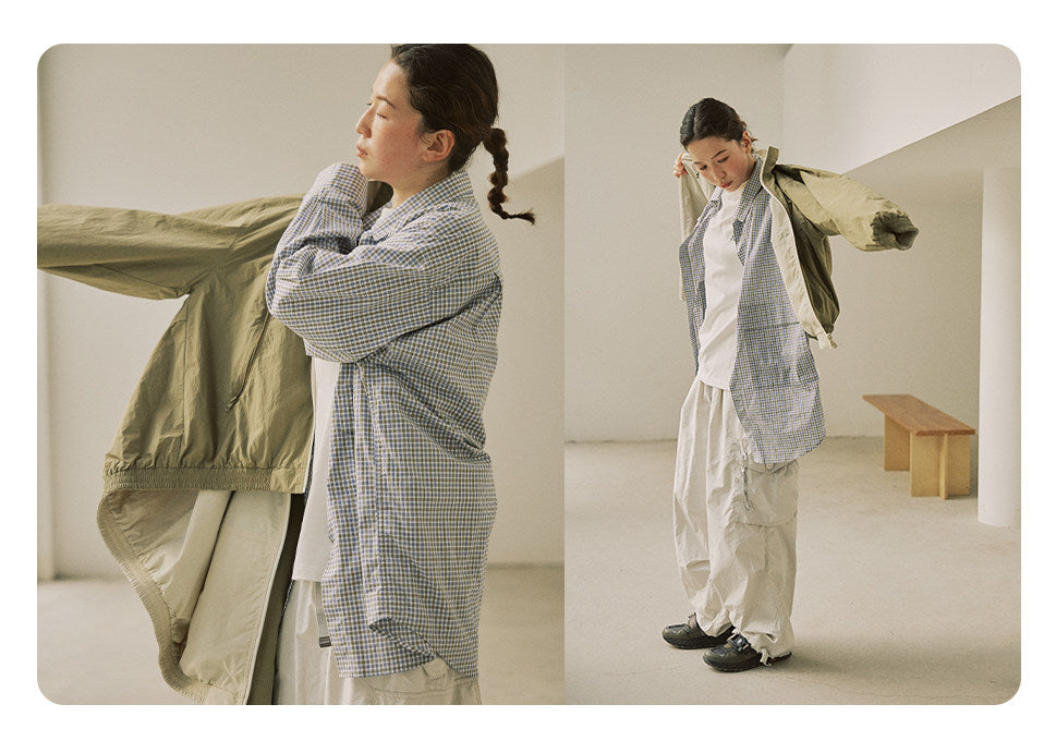 防風×配色リバーシブル仕様 立ち襟スポーツジャケット  LOM032