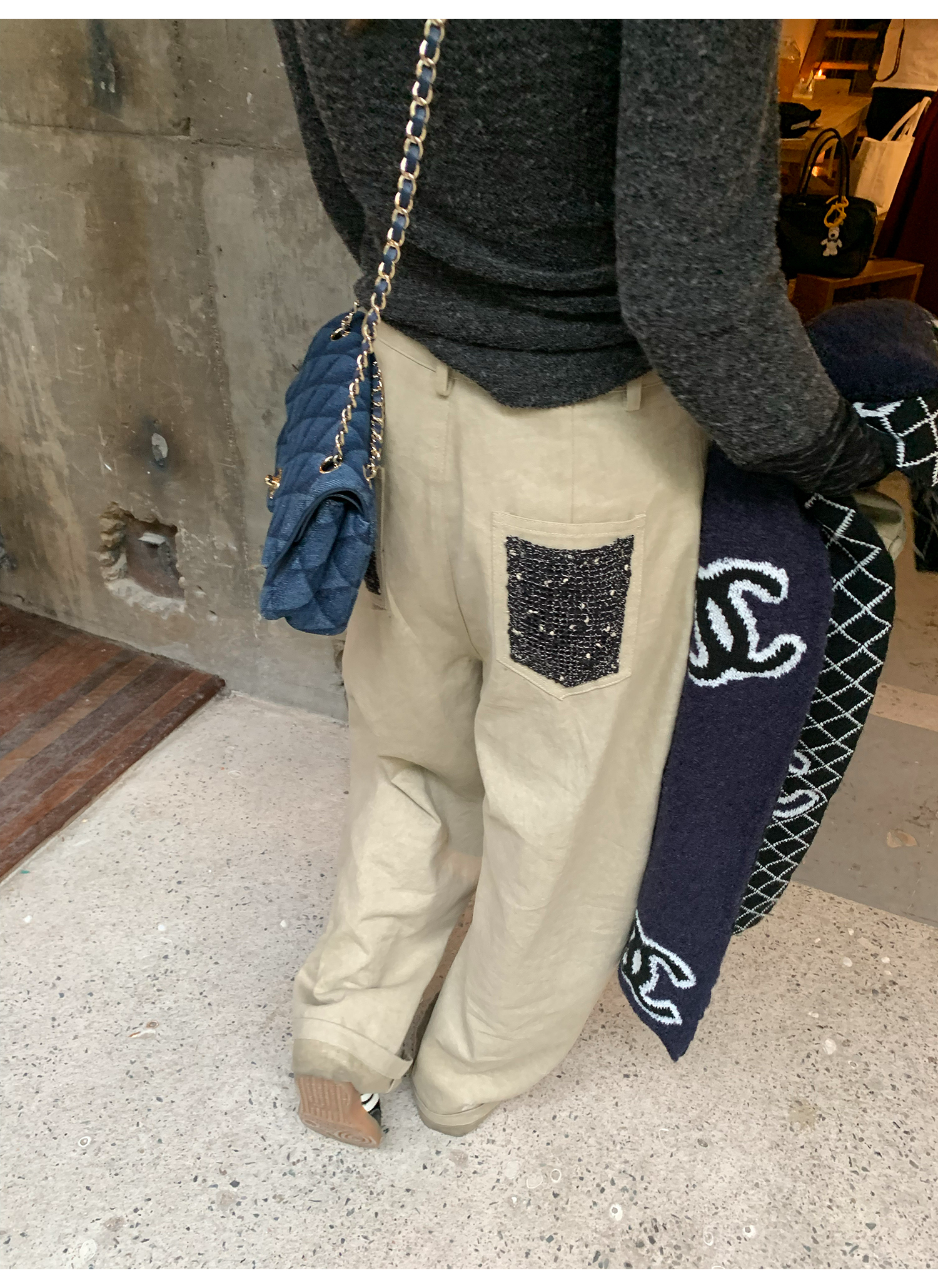 LelyMooch  定番で合わせやすい✨バックポケット パンツ  LEM170