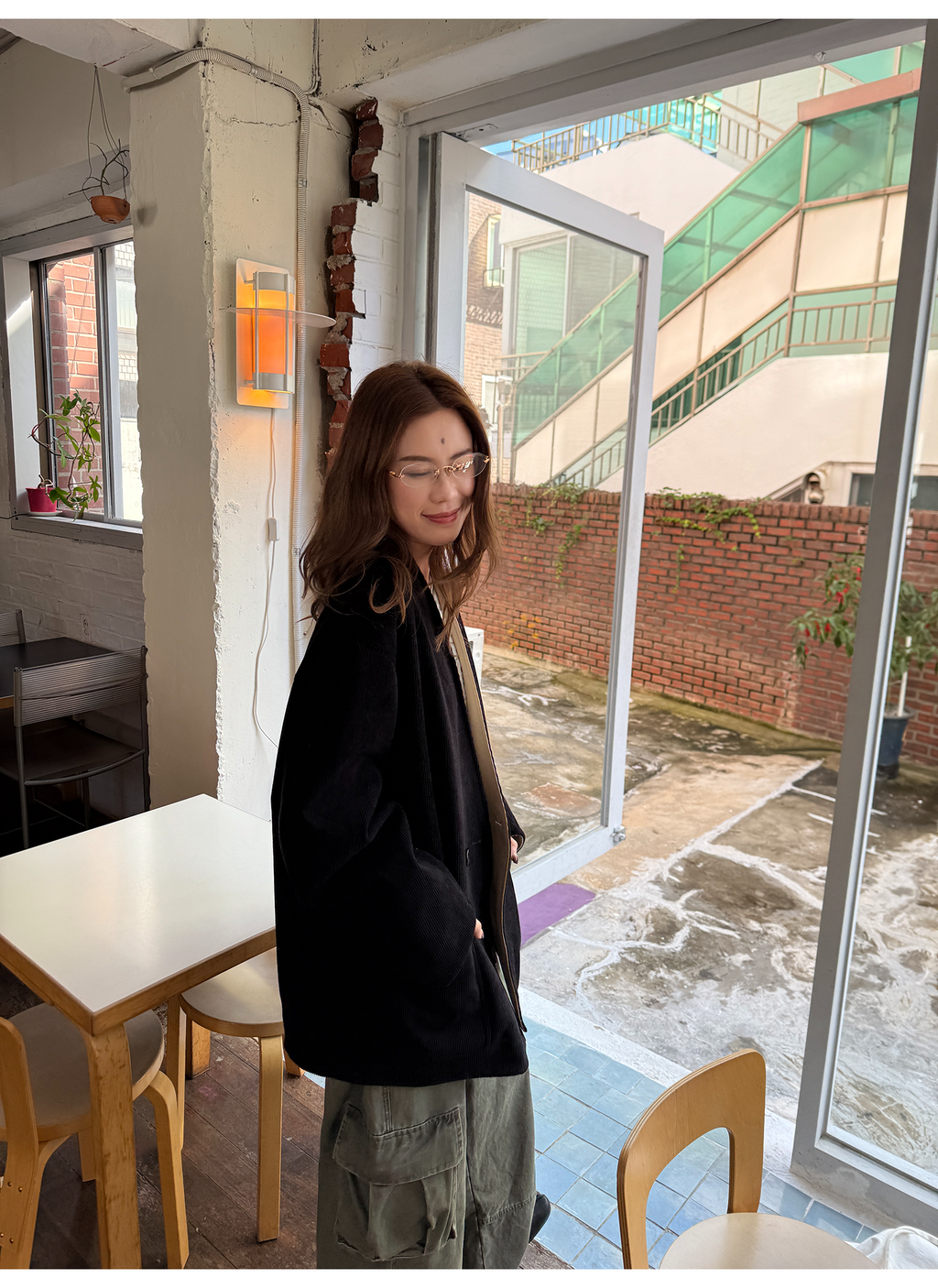 LelyMooch コーデュロイ リバーシブル中綿コート  LEM265