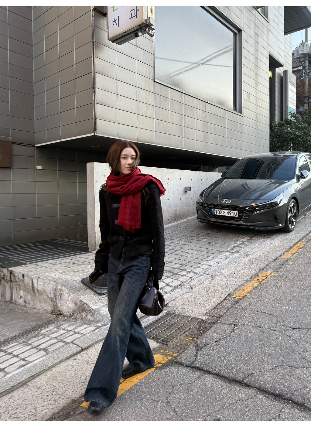 LelyMooch 色落ち加工 ストレートデニムパンツ　LEM304