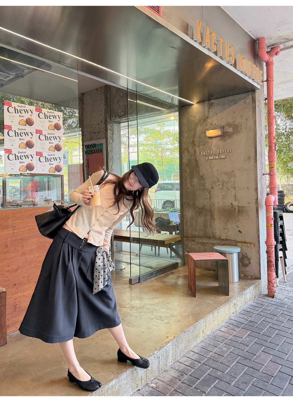 LelyMooch ドット切替 フレアスリーブニットトップス  LEM323