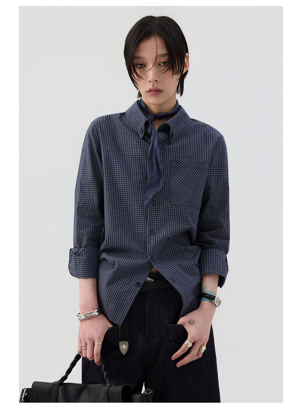 細格子 レギュラーシャツ  LOM044