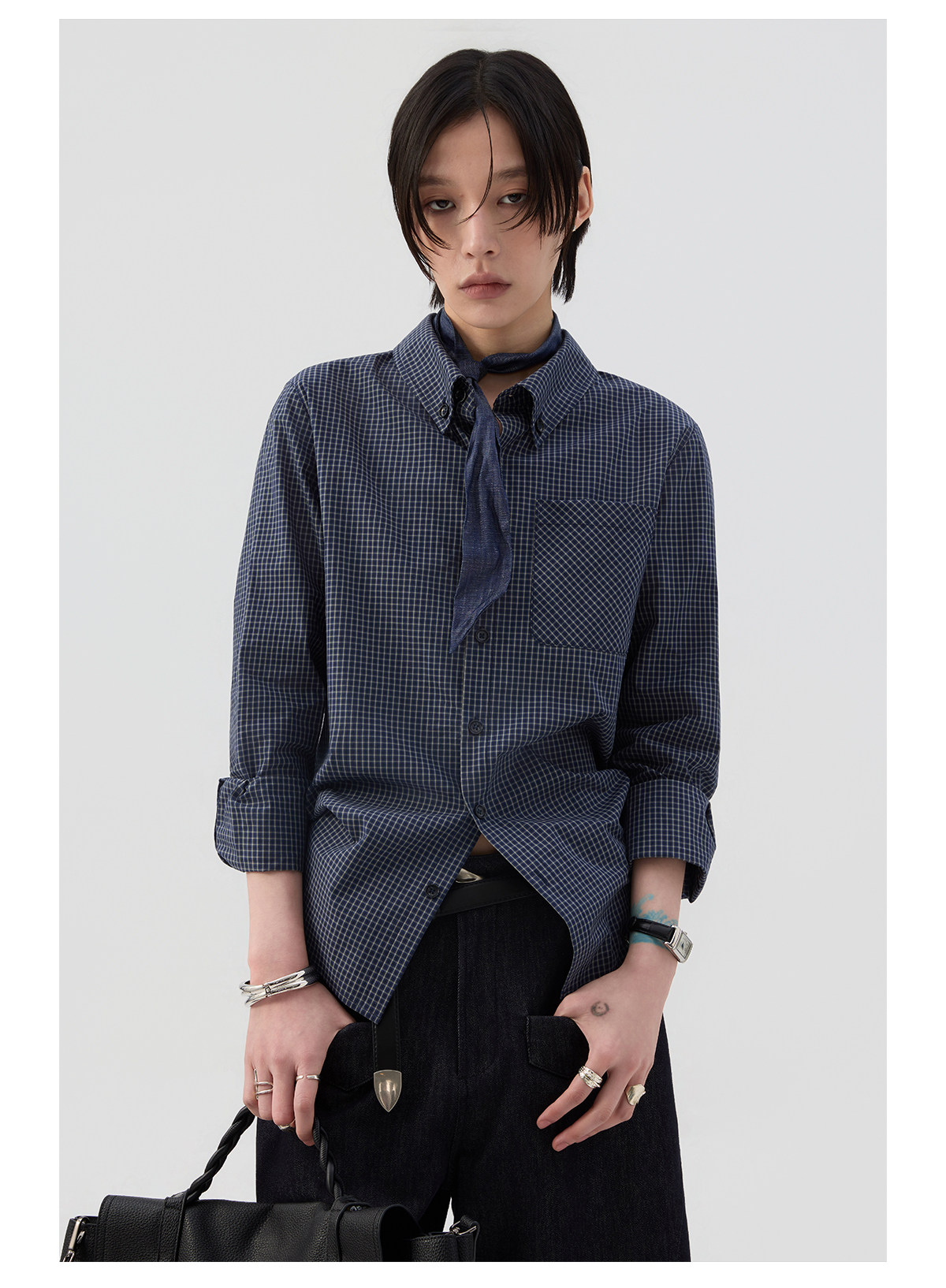細格子 レギュラーシャツ  LOM044