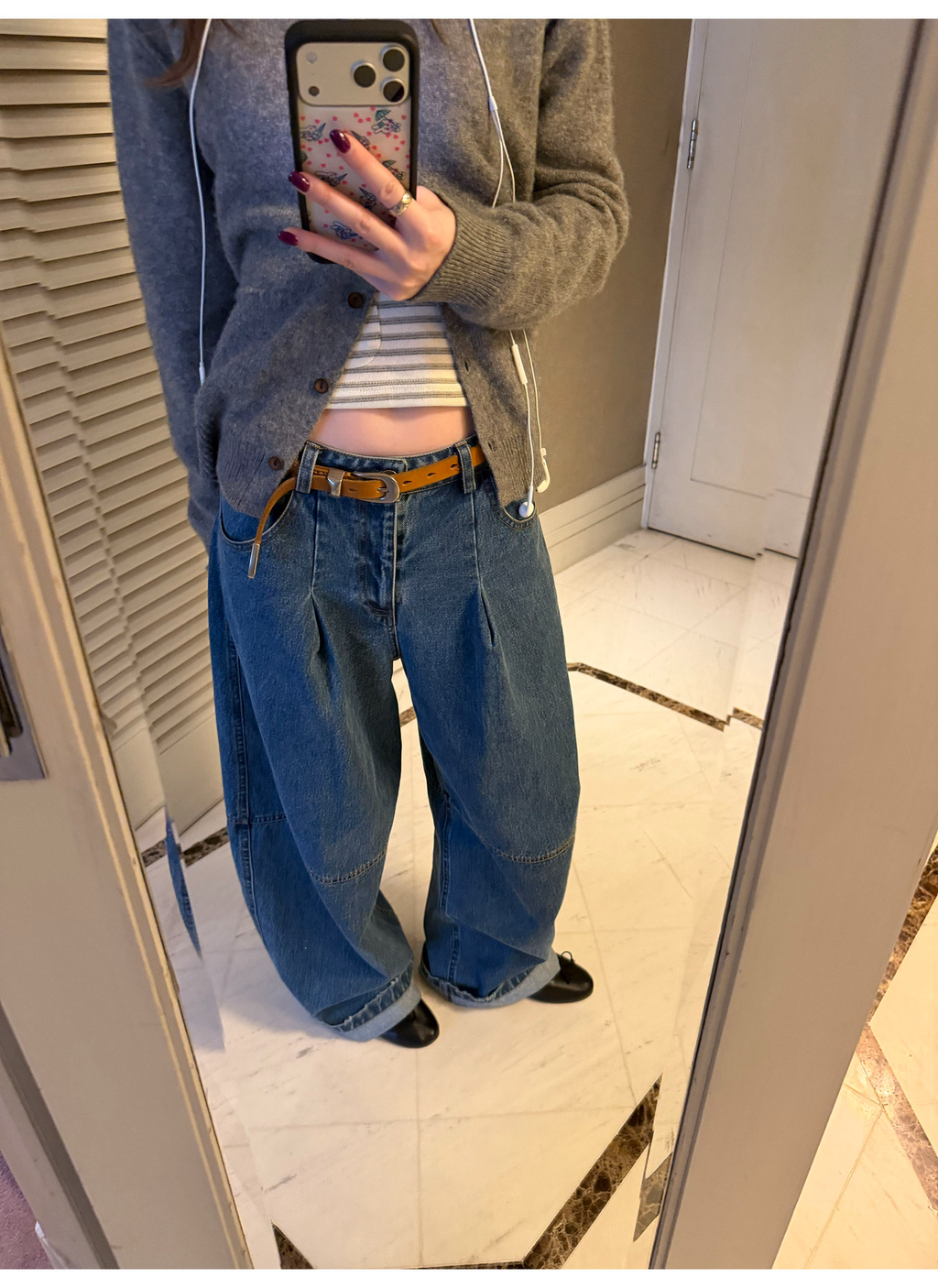 LelyMoochヴィンテージブルー 立体カーブデニム  LEM434