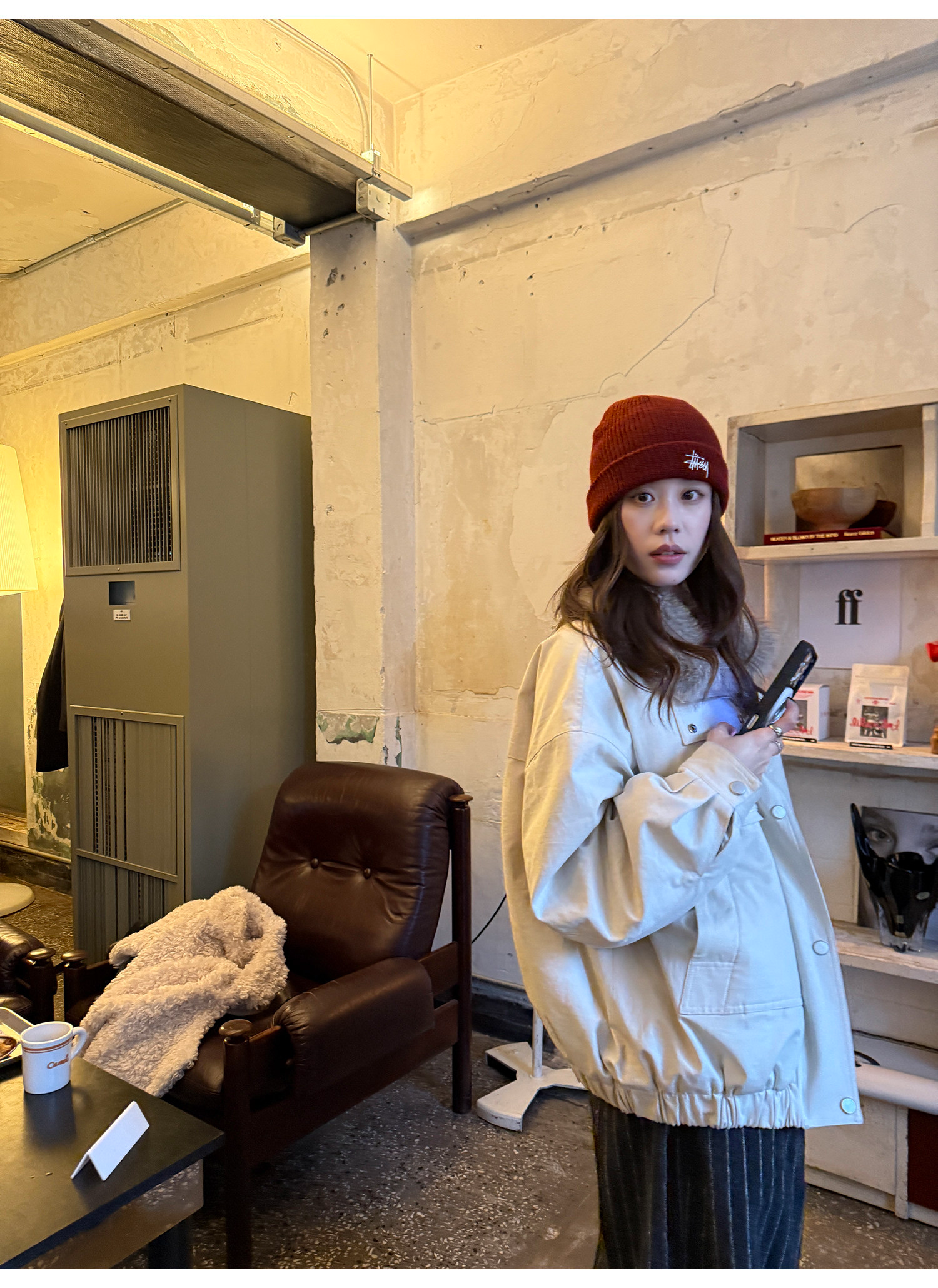 LelyMooch 取り外し襟付き 中綿ショートアウター  LEM305