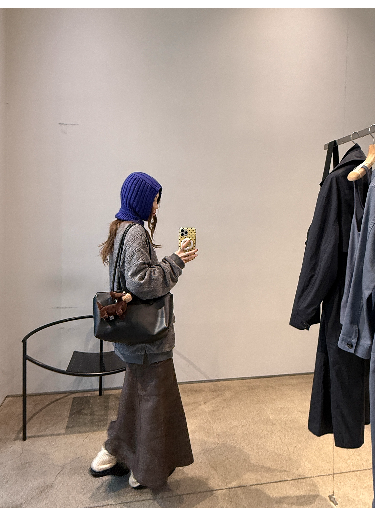 LelyMooch ヴィンテージ絞り編みニットジャケット　LEM263