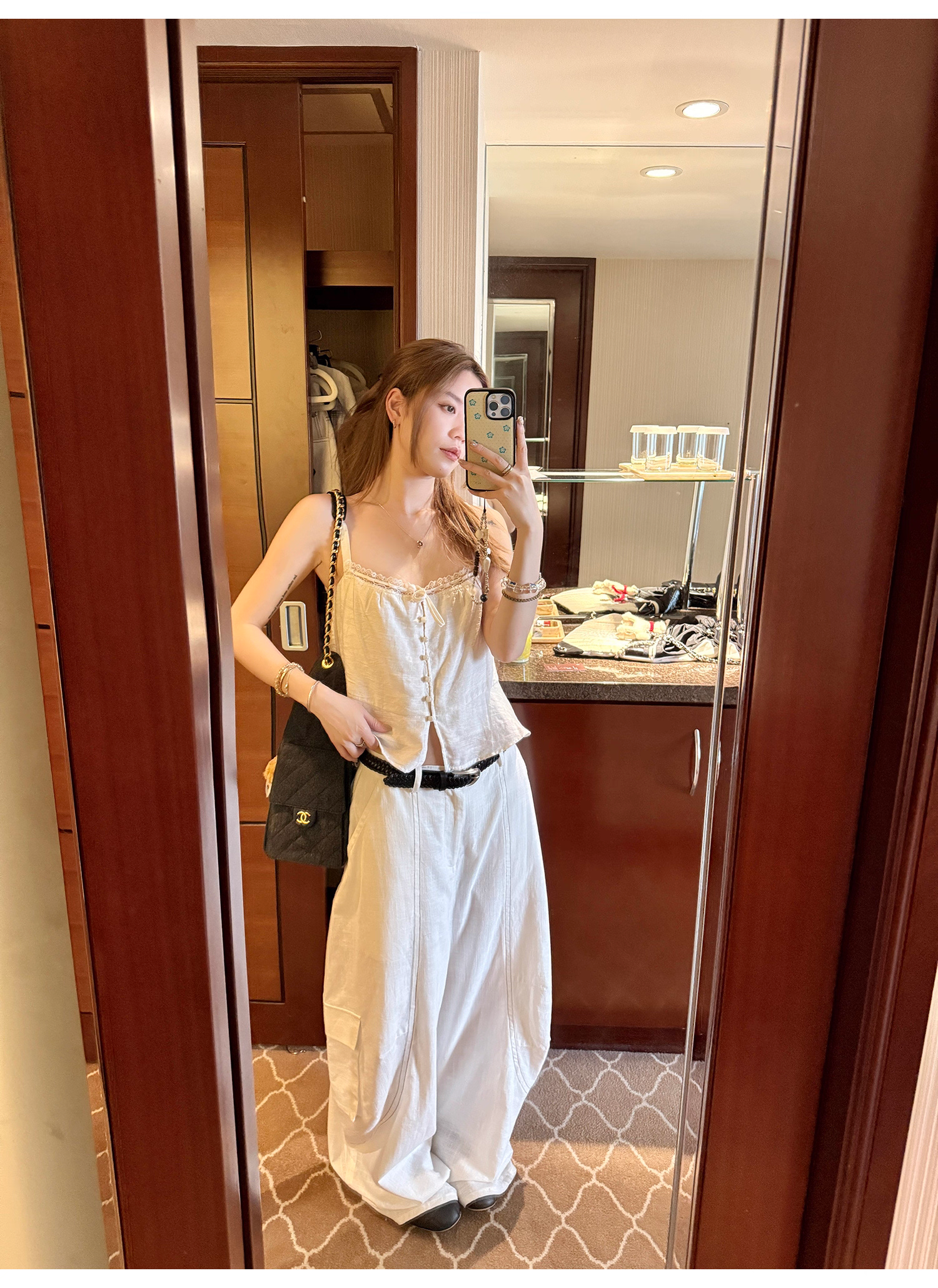 LelyMooch ストリート白ワイルドパンツ  LEM190