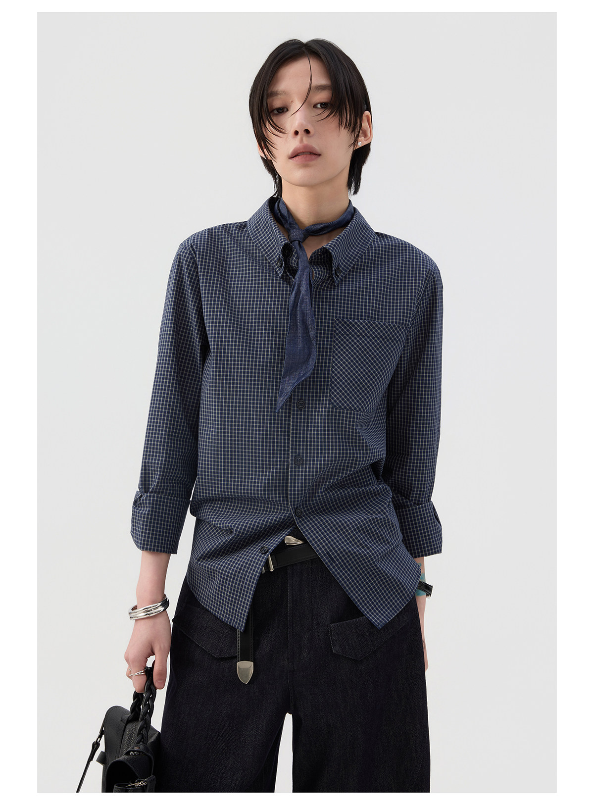 細格子 レギュラーシャツ  LOM044