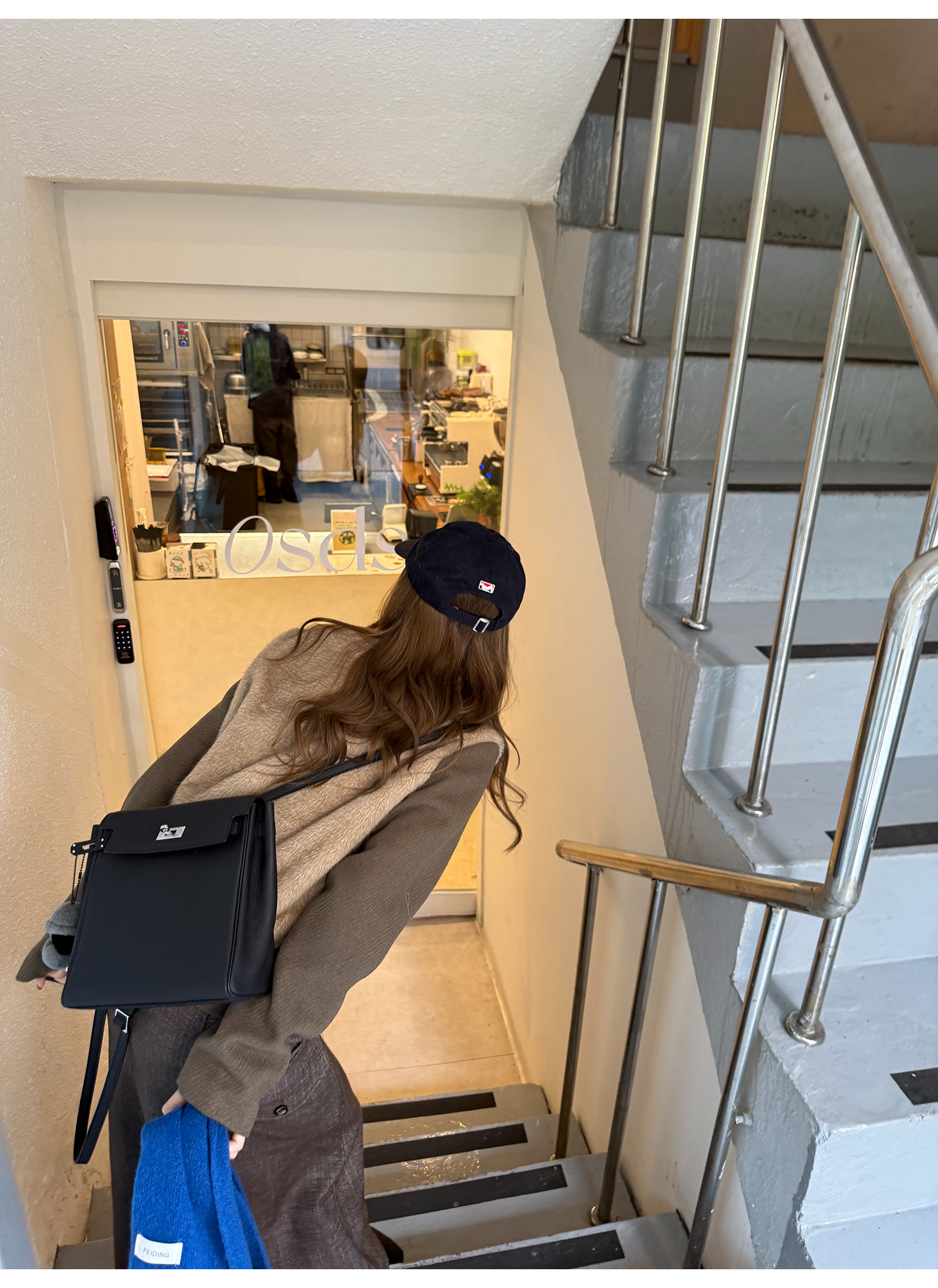 LelyMooch フェイクファー切り替え立ち襟コート  LEM252