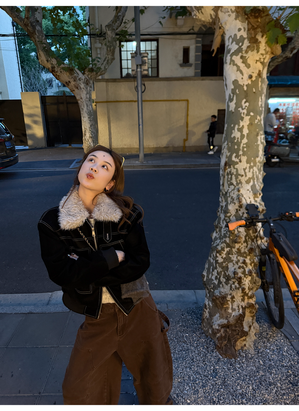 LelyMooch ステッチライン ファージャケット  LEM274