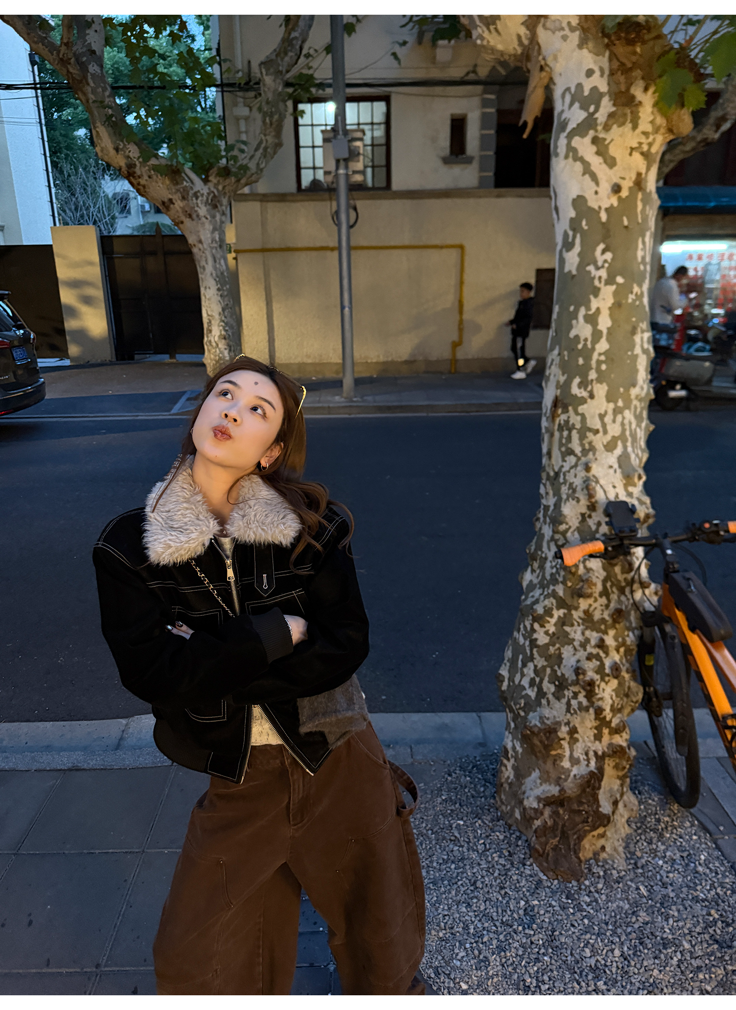 LelyMooch ステッチライン ファージャケット  LEM274