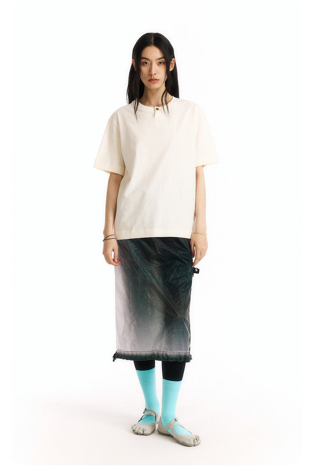 ヘンリーネック 半袖Tシャツ隠しポケット付き  LOM065
