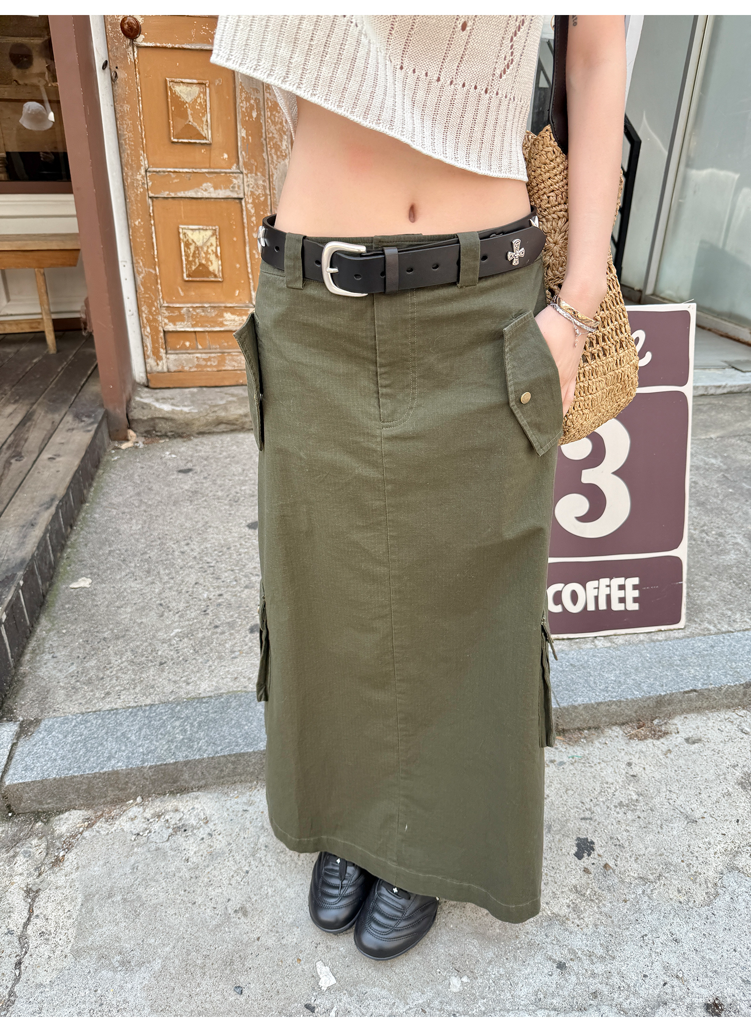 LelyMooch Aラインミディスカート  LEM172