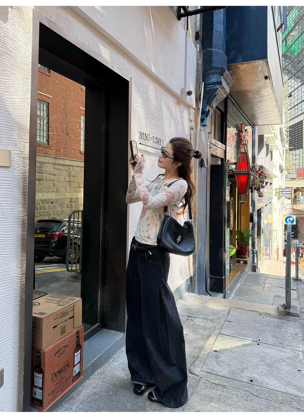 LelyMooch アート総柄シアーメッシュトップス  LEM314