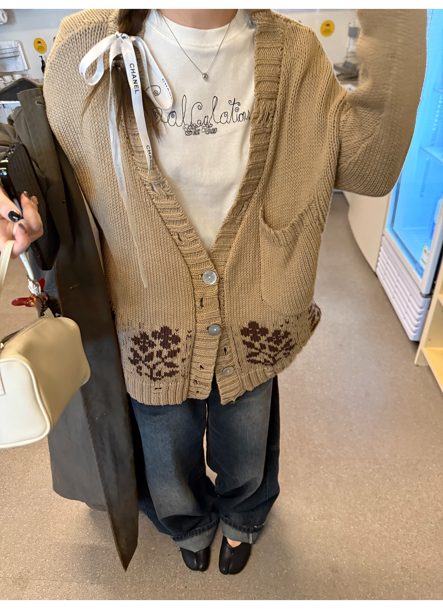 LelyMooch 配色ロゴ入りショート丈Tシャツ  LEM228