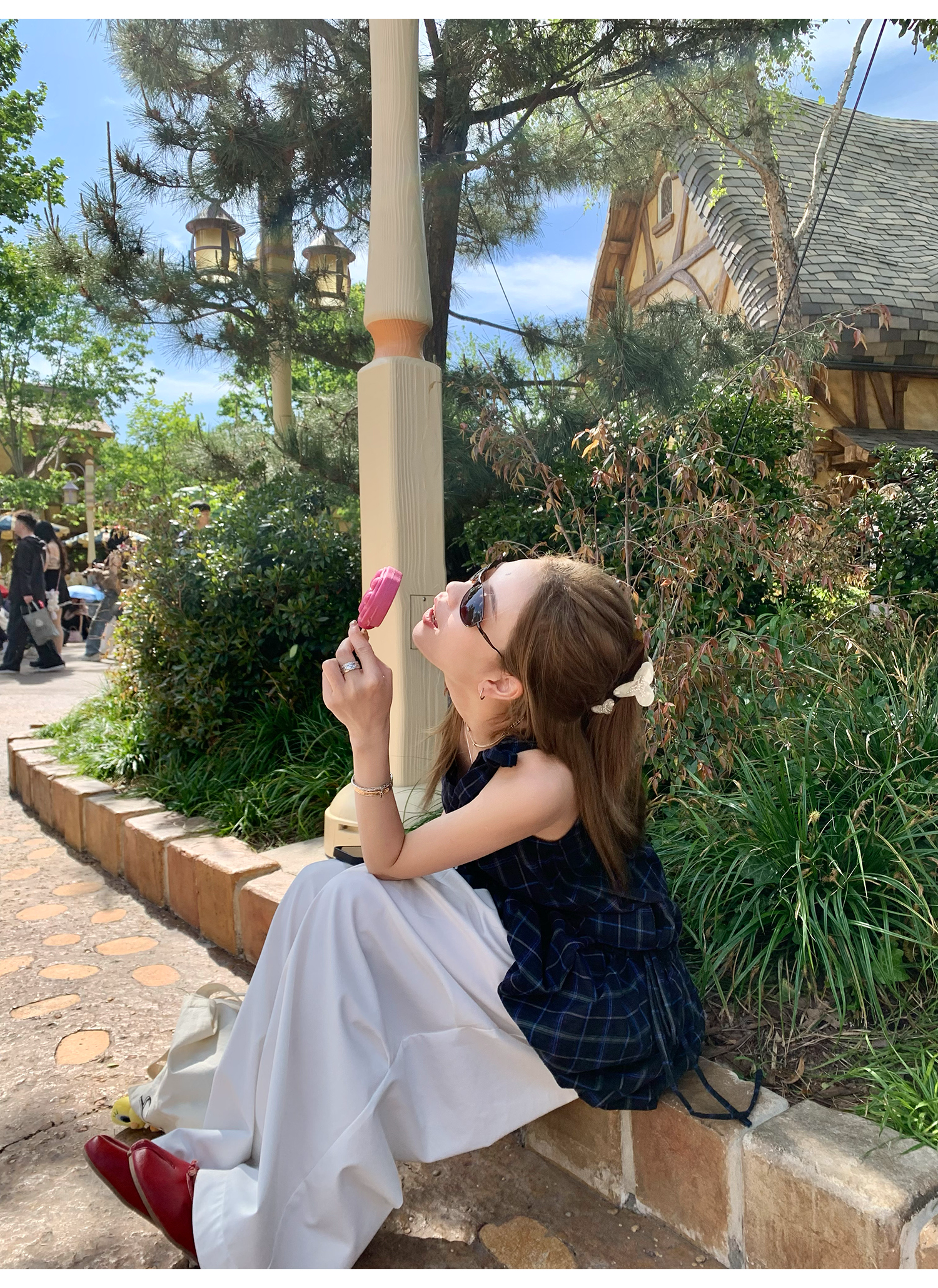 LelyMooch 甘辛ミックスな一枚｜Uネック×チェック柄ワンピース  LEM160