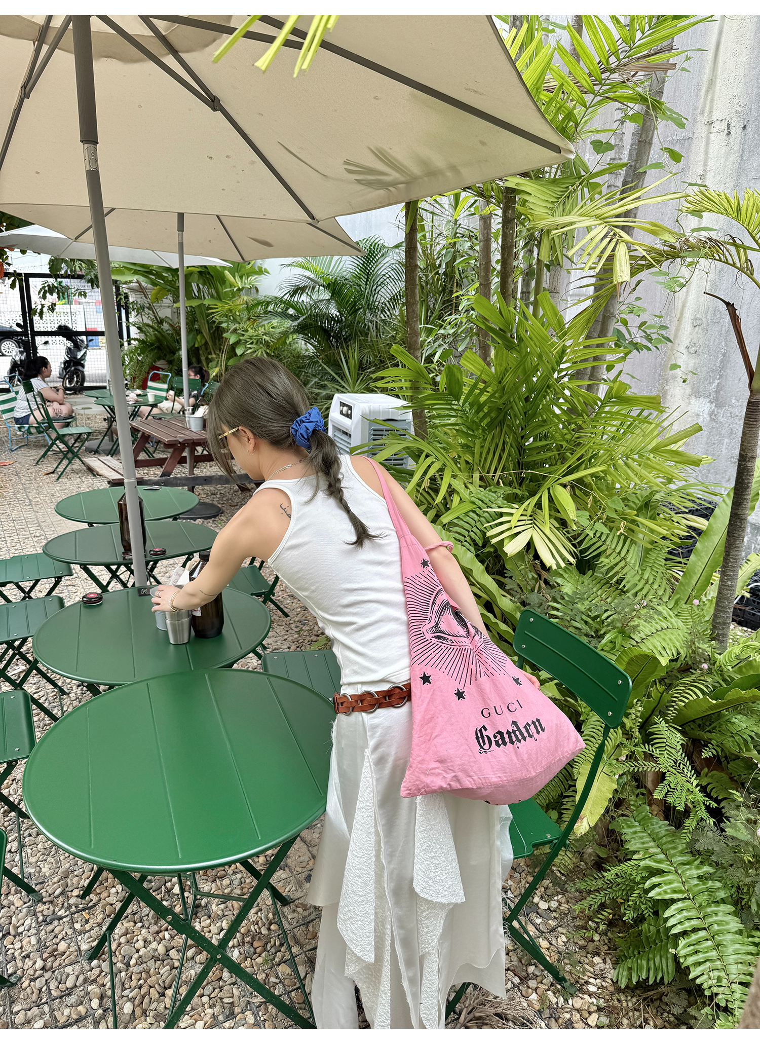 LelyMooch  水彩花柄プリントのリブベスト  LEM095