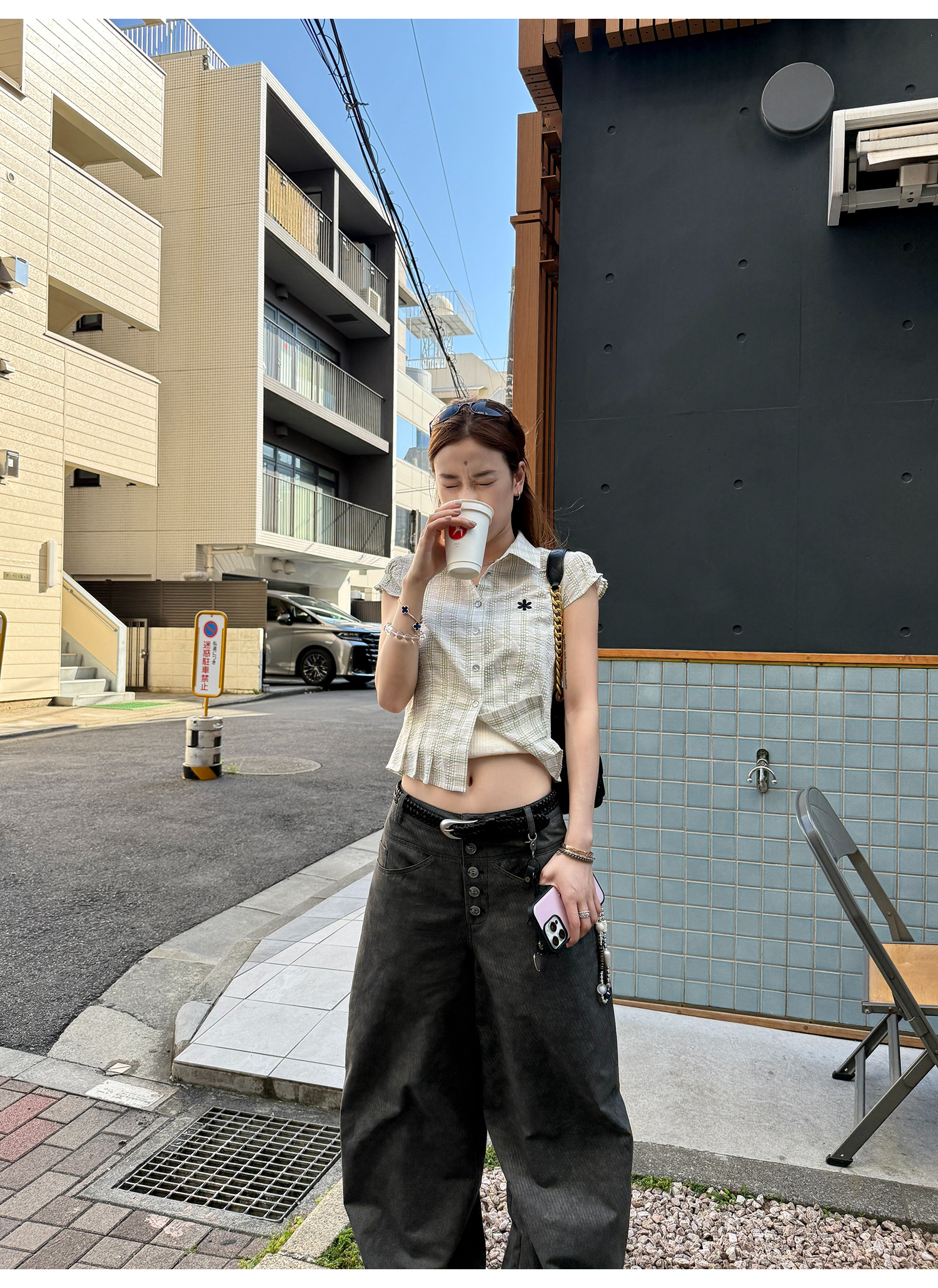 LelyMooch フリル袖ショートシャツ  LEM181