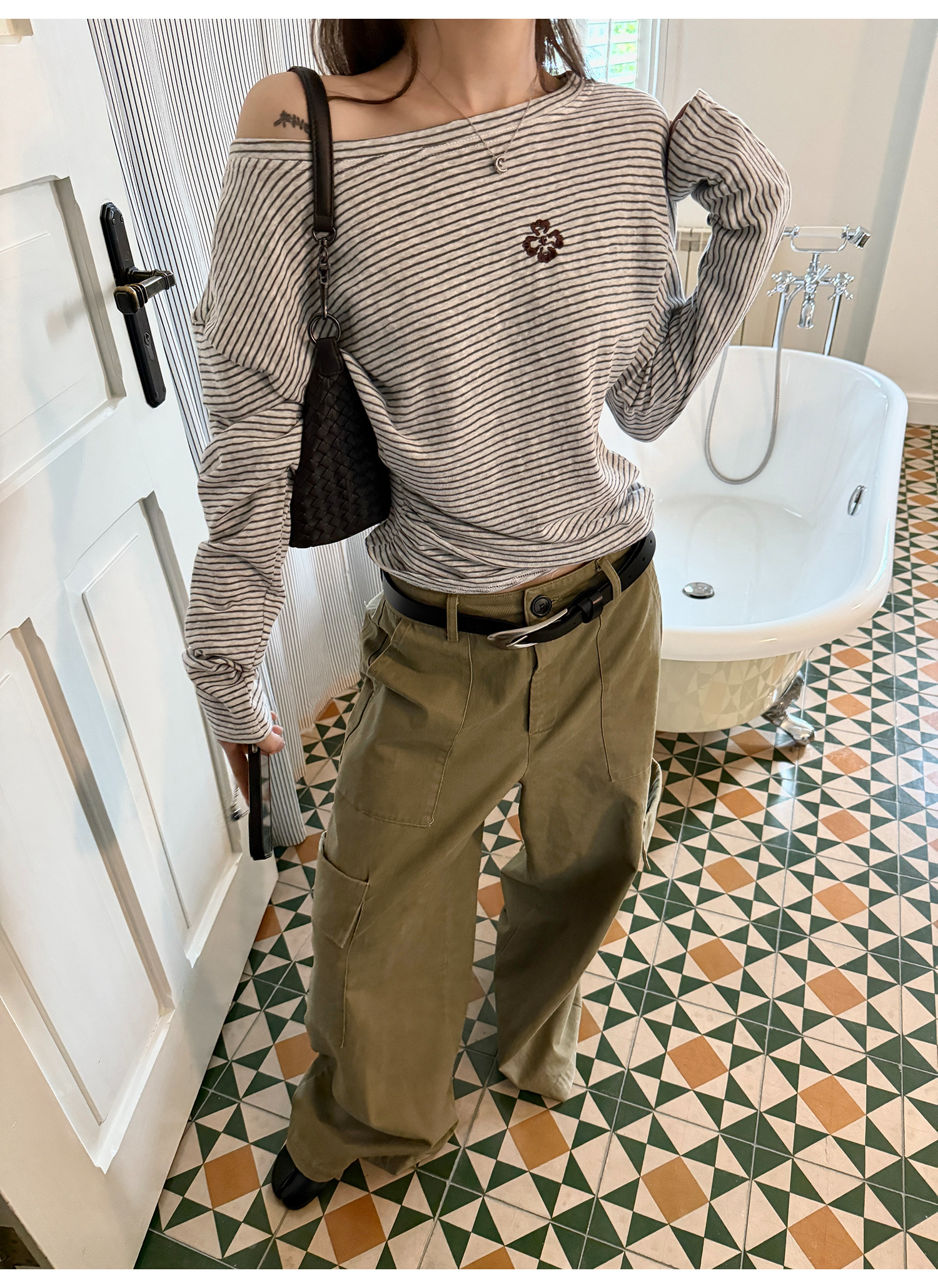 LelyMooch ドローコード付きコットンパンツ  LEM205