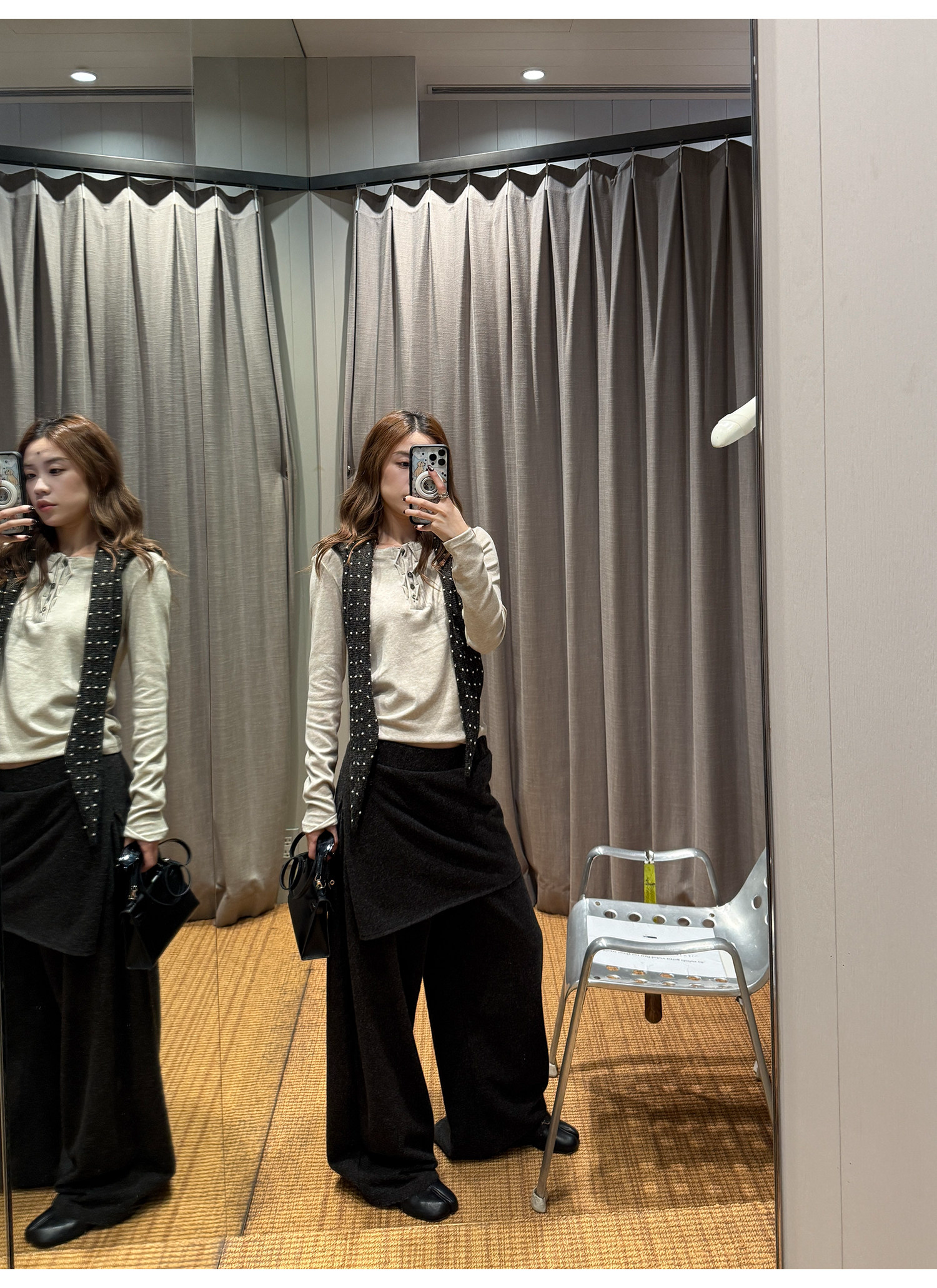 LelyMooch レイヤード風 ワイドパンツ  LEM283