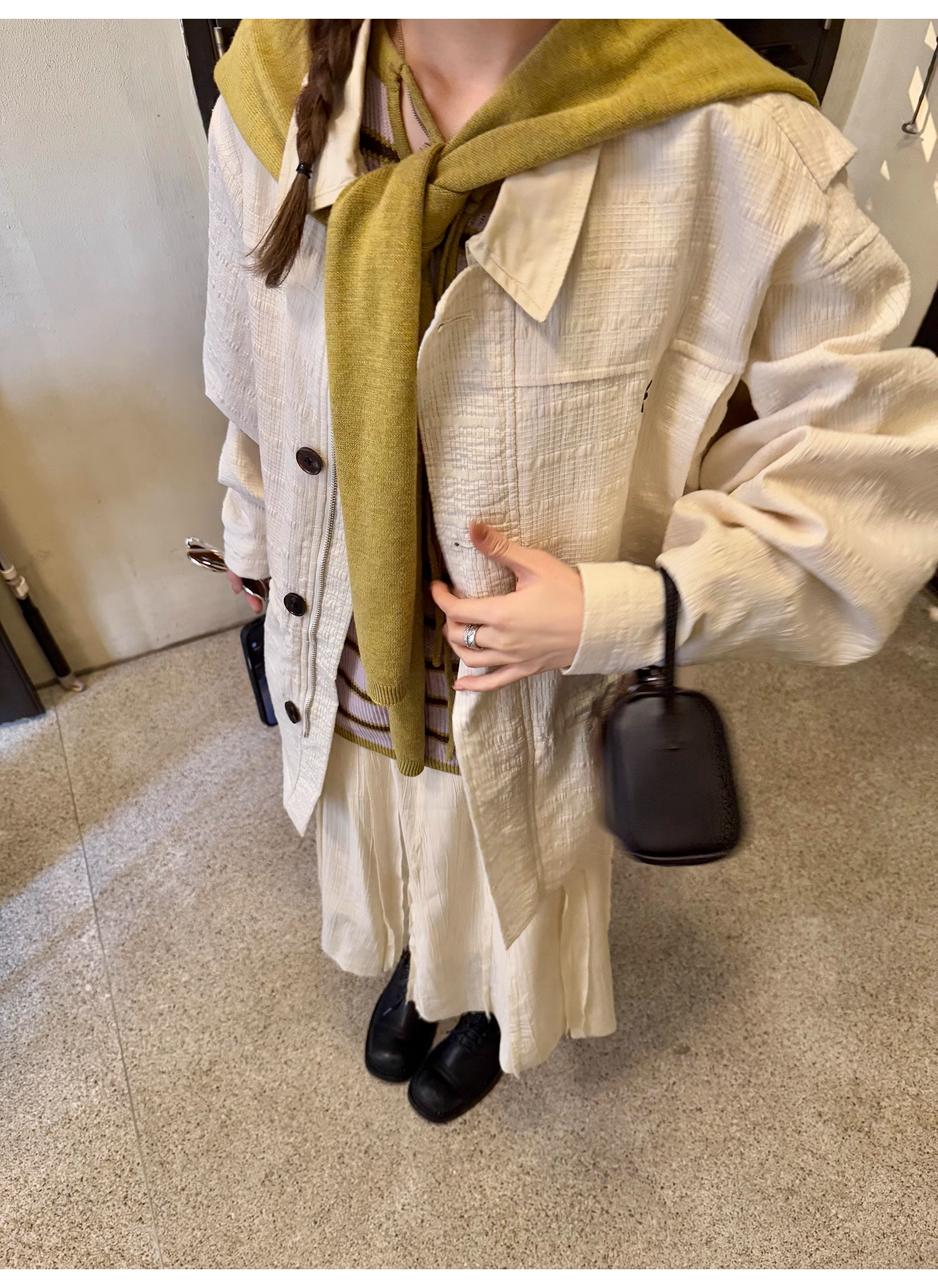 LelyMooch Checkered Trench Coat Midi Length LEM077