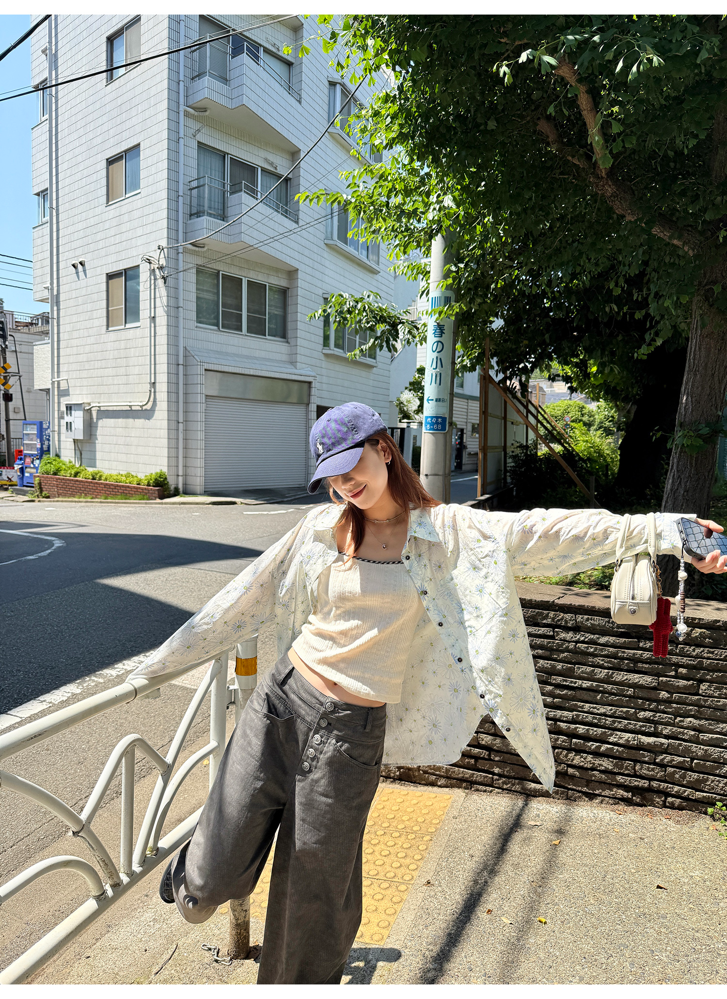 LelyMooch夏の透け感シャツ｜小花柄・UV対策  LEM187