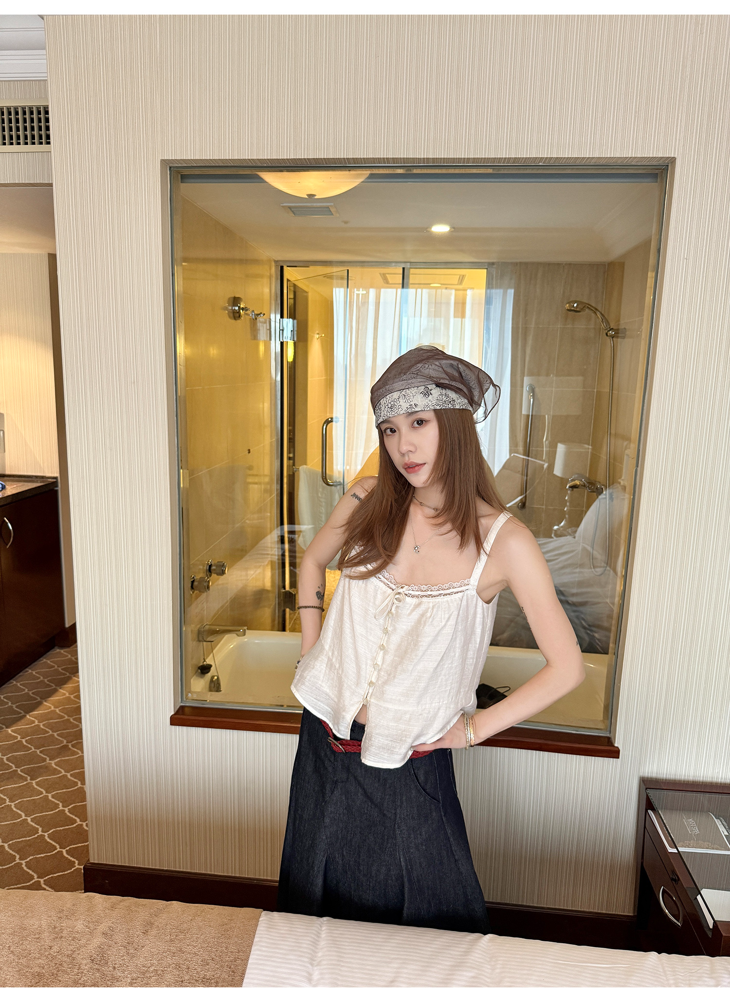 LelyMooch フレンチレースキャミ  LEM200